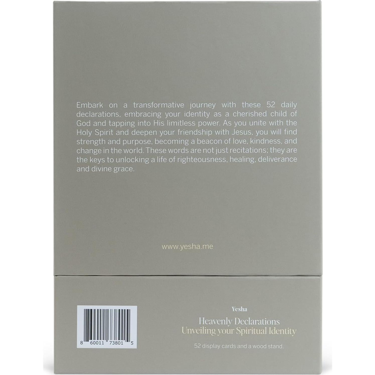 Tarjetas de Afirmaciones y Versículos Bíblicos Yesha - 52 Tarjetas Diarias con Soporte de Madera