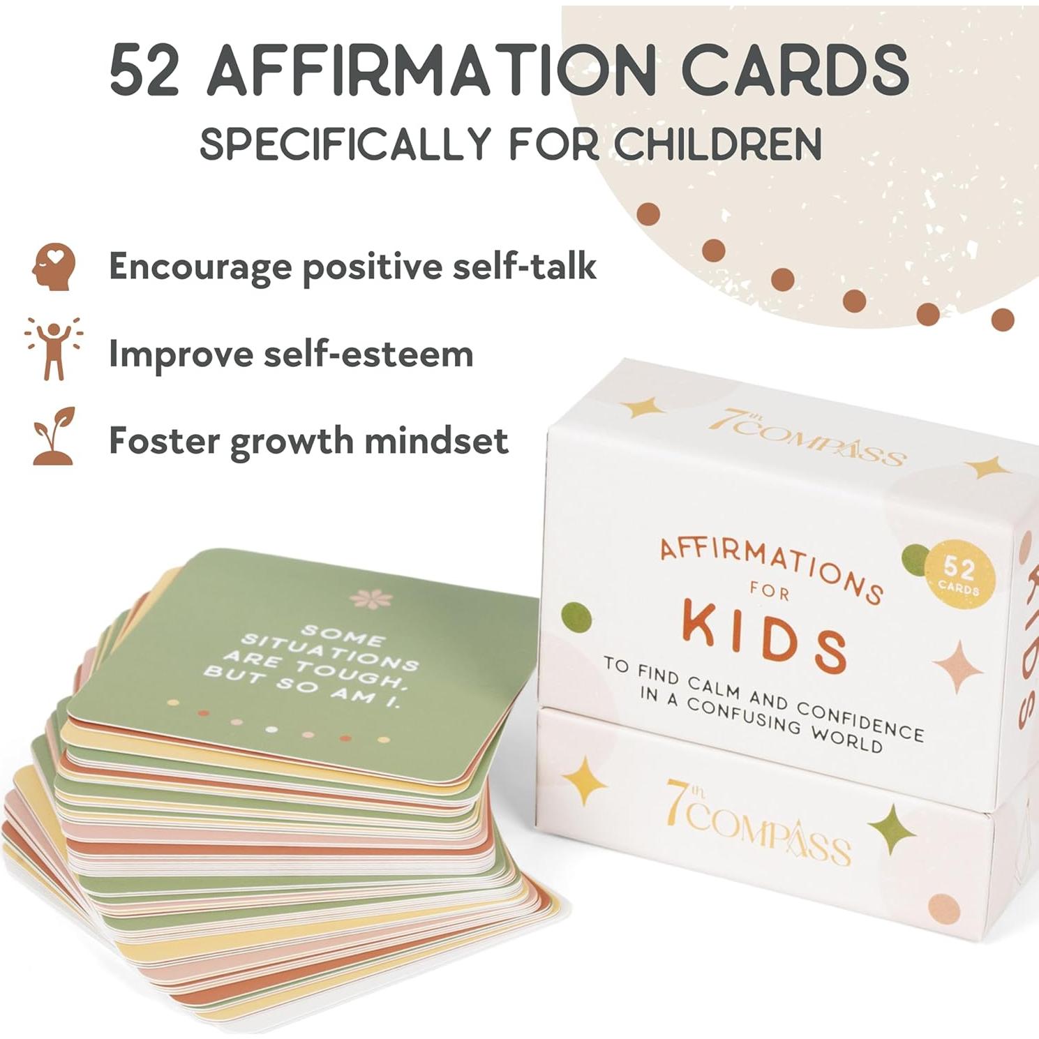 52 Tarjetas de Afirmaciones Positivas para Niños 7th Compass