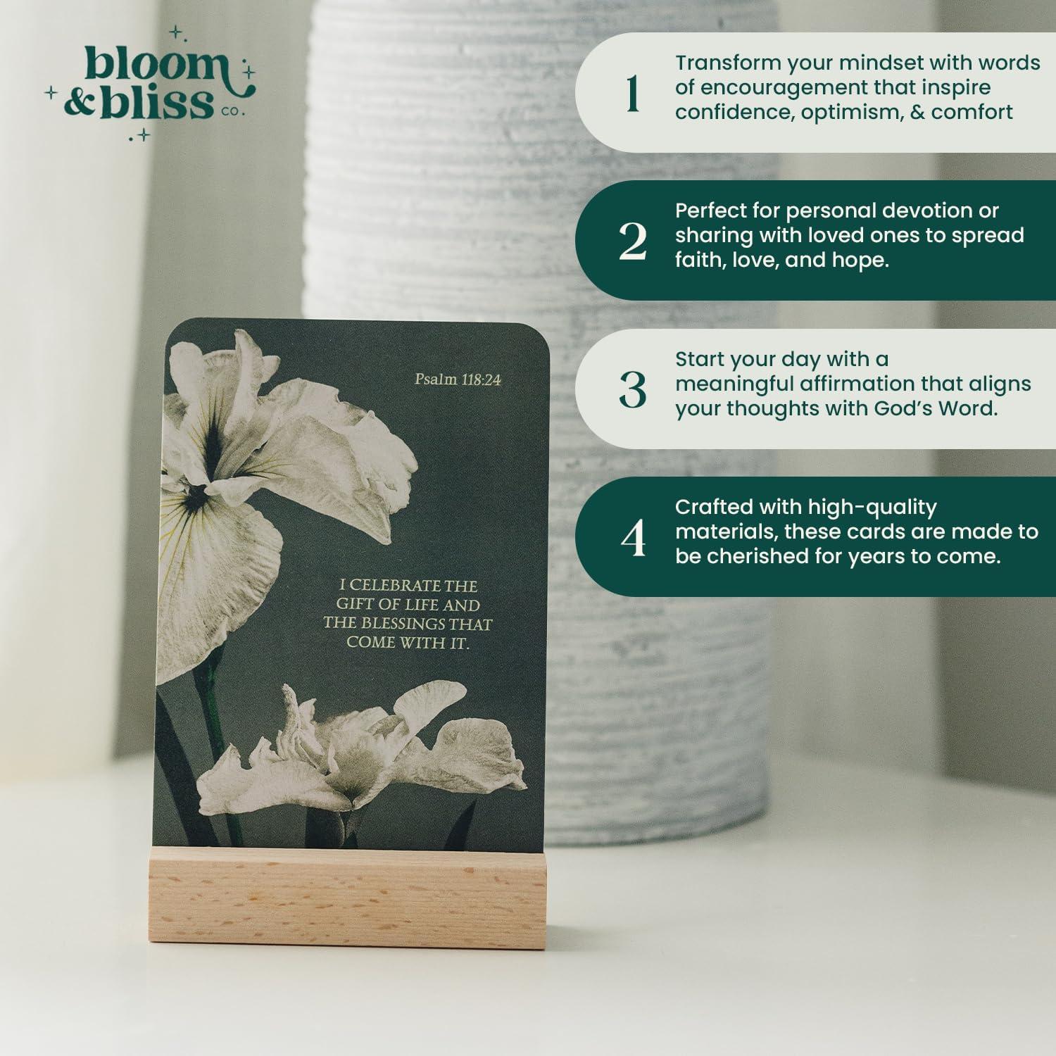 Tarjetas de Afirmación Positiva Bloom and Bliss | 50 Versículos