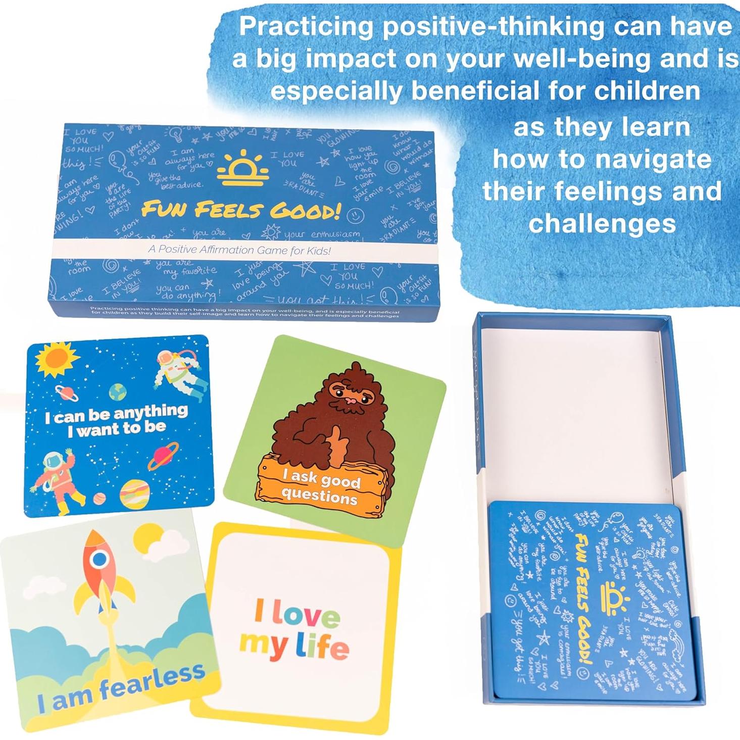 Juego de Cartas de Afirmación Positiva Fun Feels Good! 6-99 años