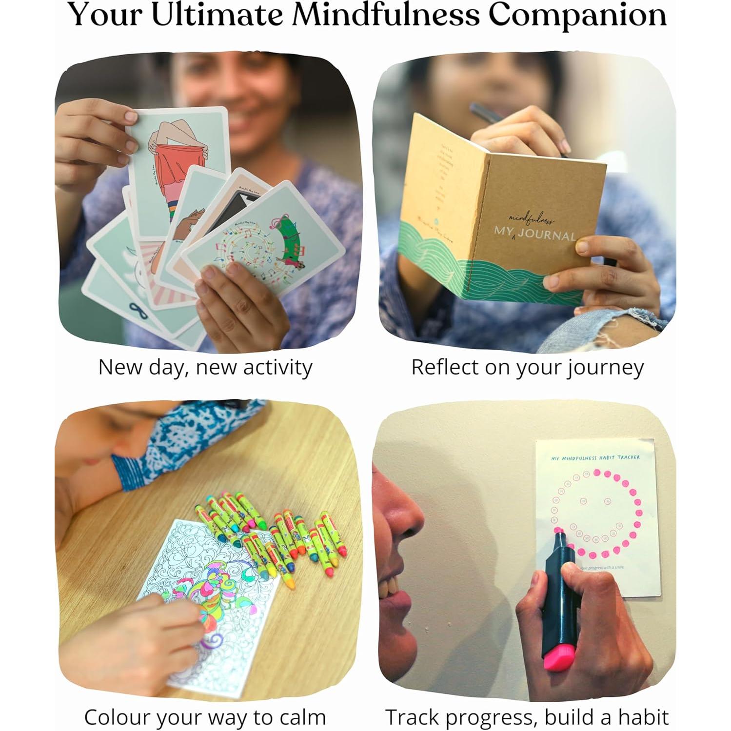 Tarjetas de Mindfulness Breathe Play Love con Diario de Bolsillo
