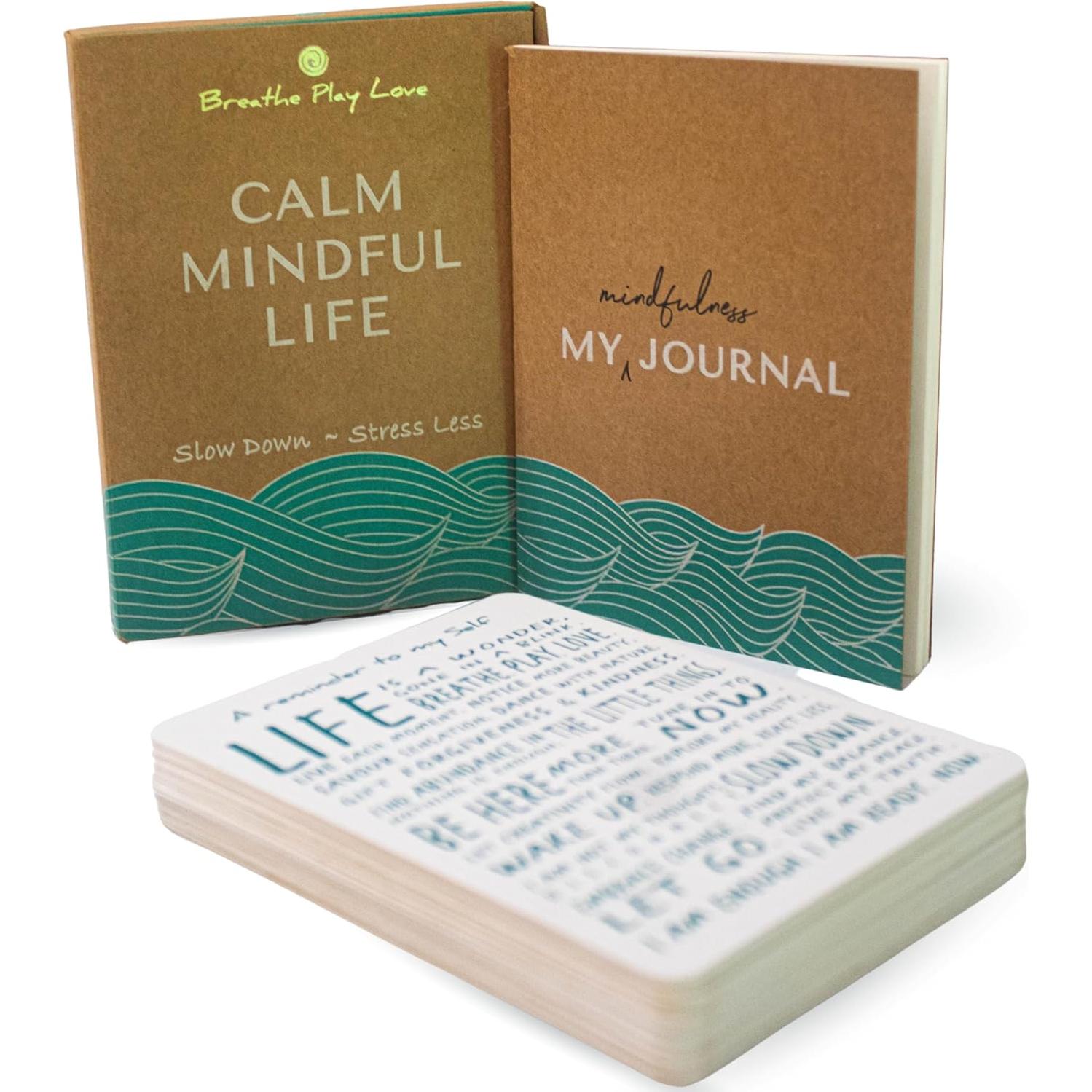 Tarjetas de Mindfulness Breathe Play Love con Diario de Bolsillo