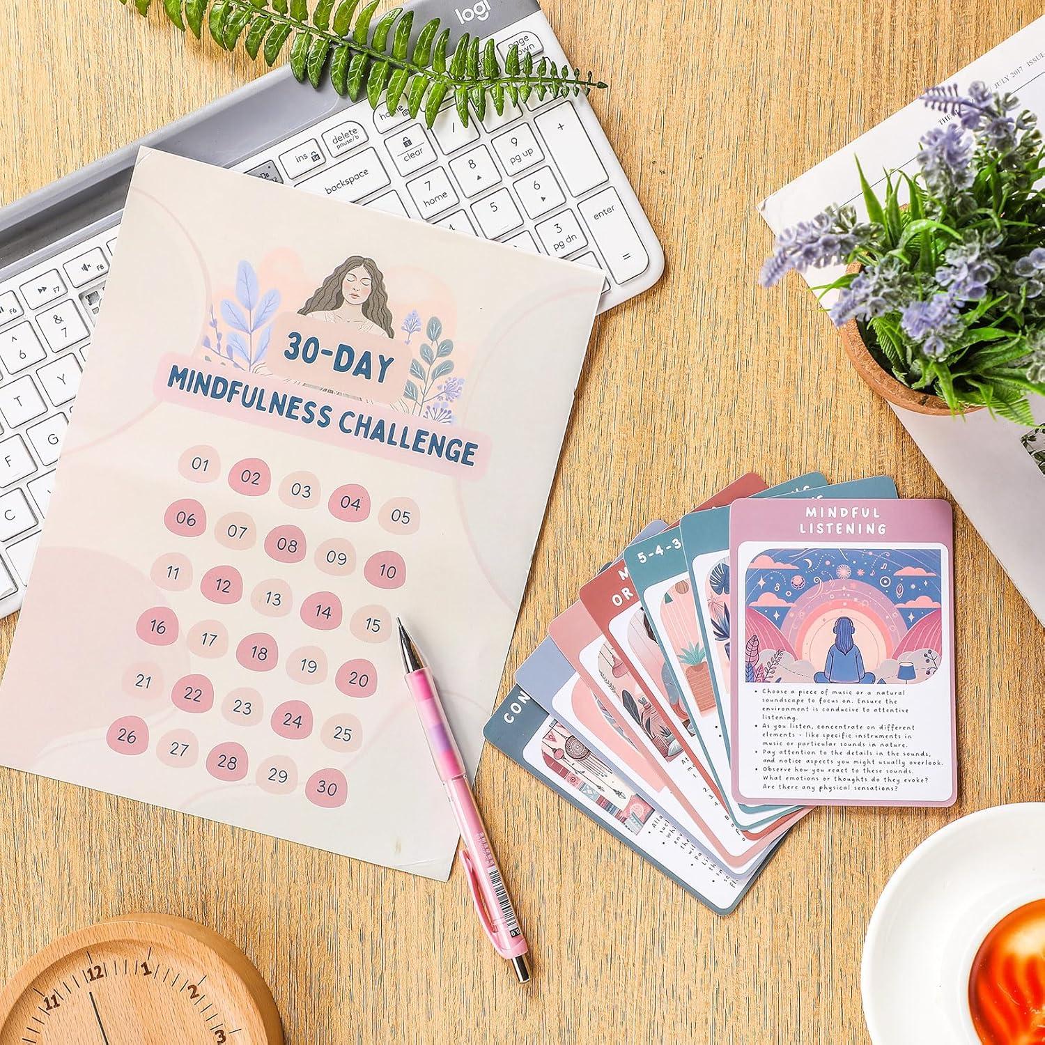 Tarjetas de Desafío de Mindfulness Motiskyy - 30 Días