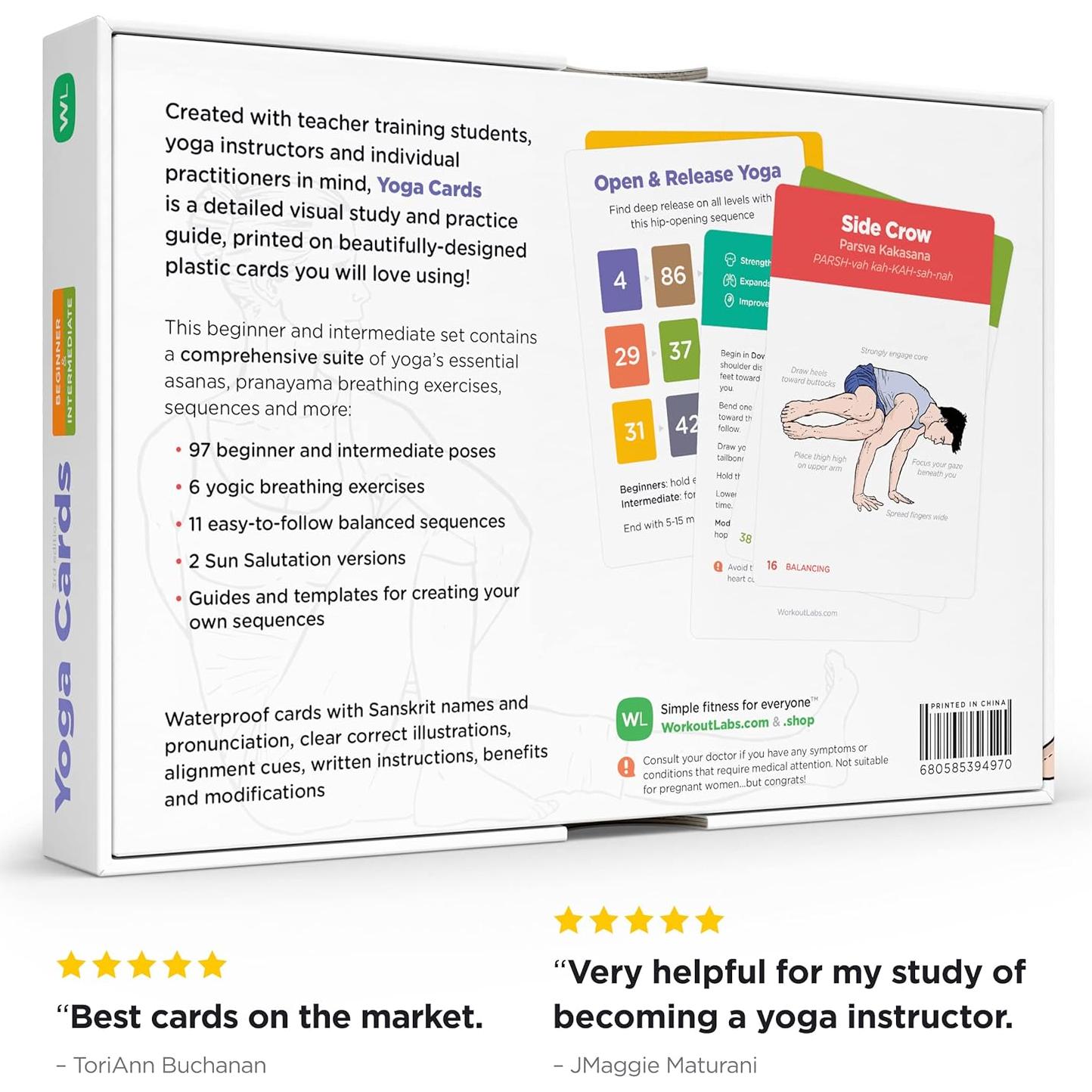 Juego de Tarjetas de Yoga WorkoutLabs I y II - 97 Posturas y 11 Secuencias