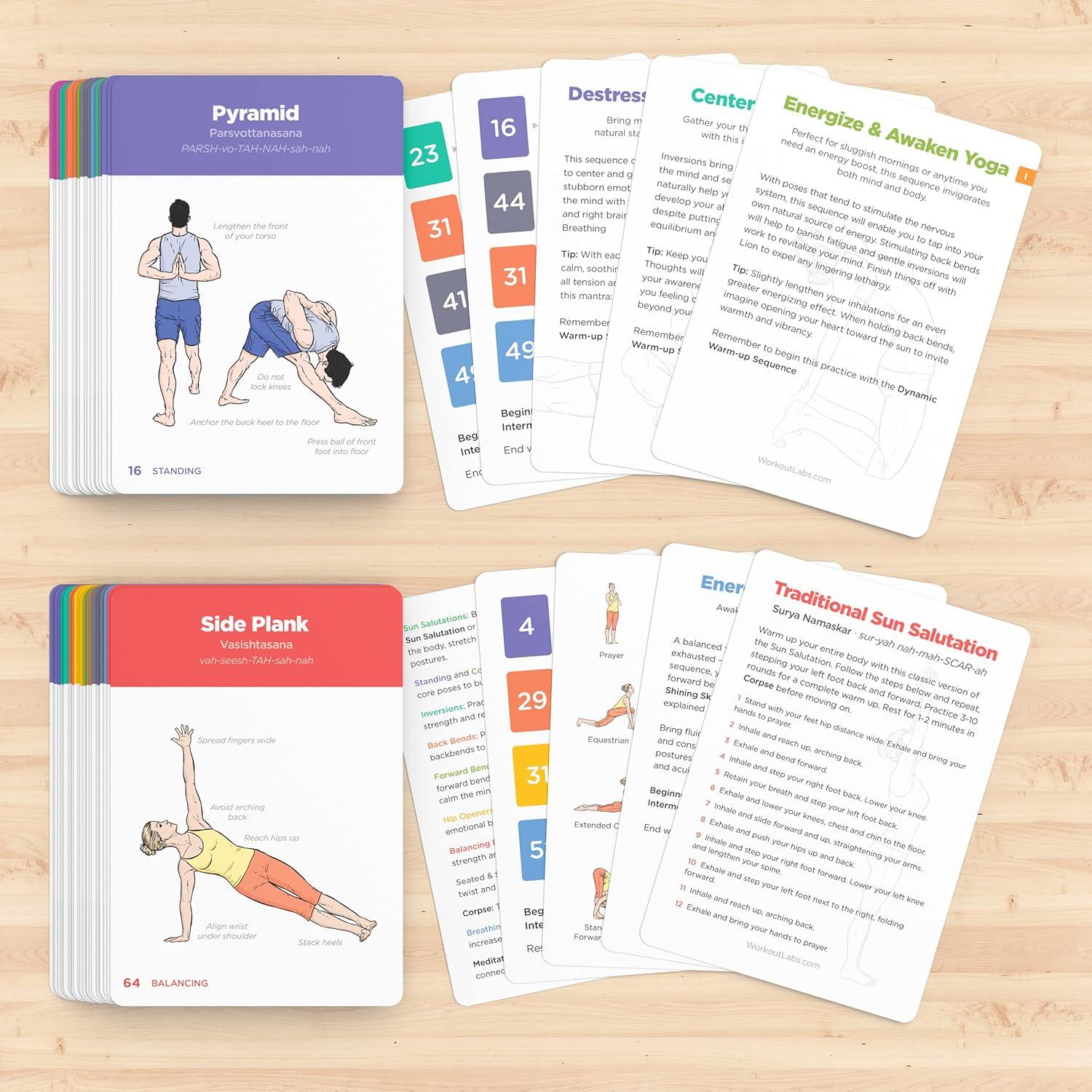 Juego de Tarjetas de Yoga WorkoutLabs I y II - 97 Posturas y 11 Secuencias