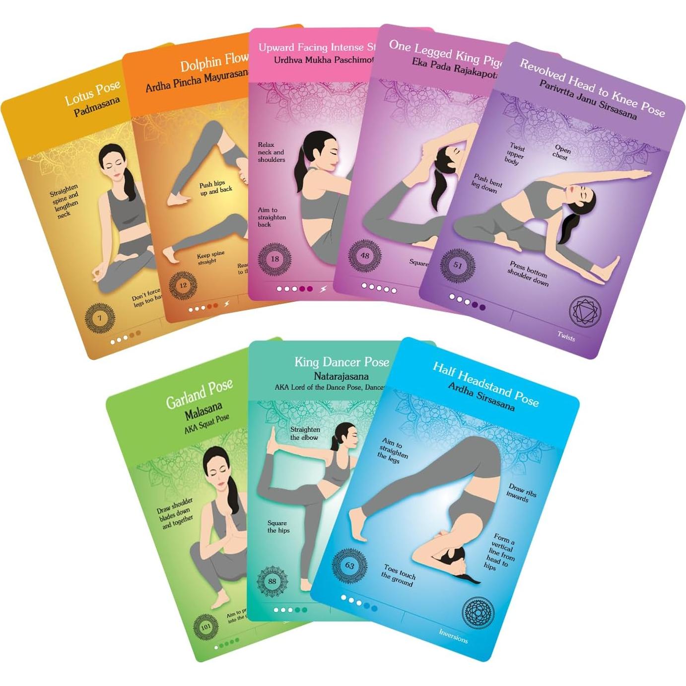 Tarjetas de Yoga Asana - 108 Posturas con Instrucciones
