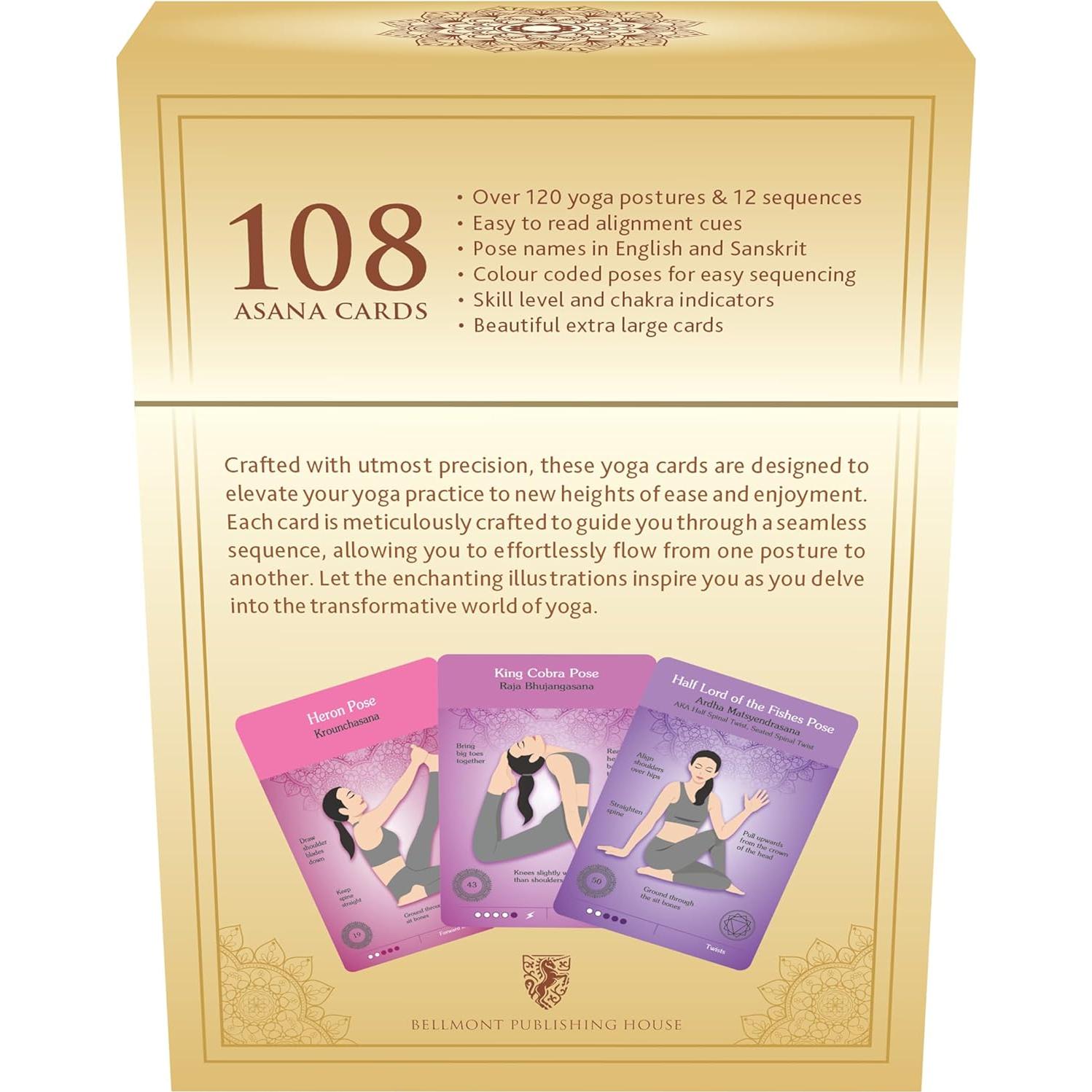 Tarjetas de Yoga Asana - 108 Posturas con Instrucciones