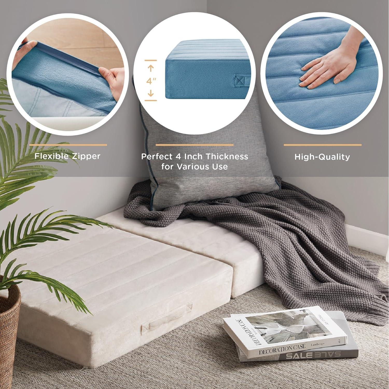 Cojín de Piso Codi 56x56 cm Espuma Alta Densidad Azul