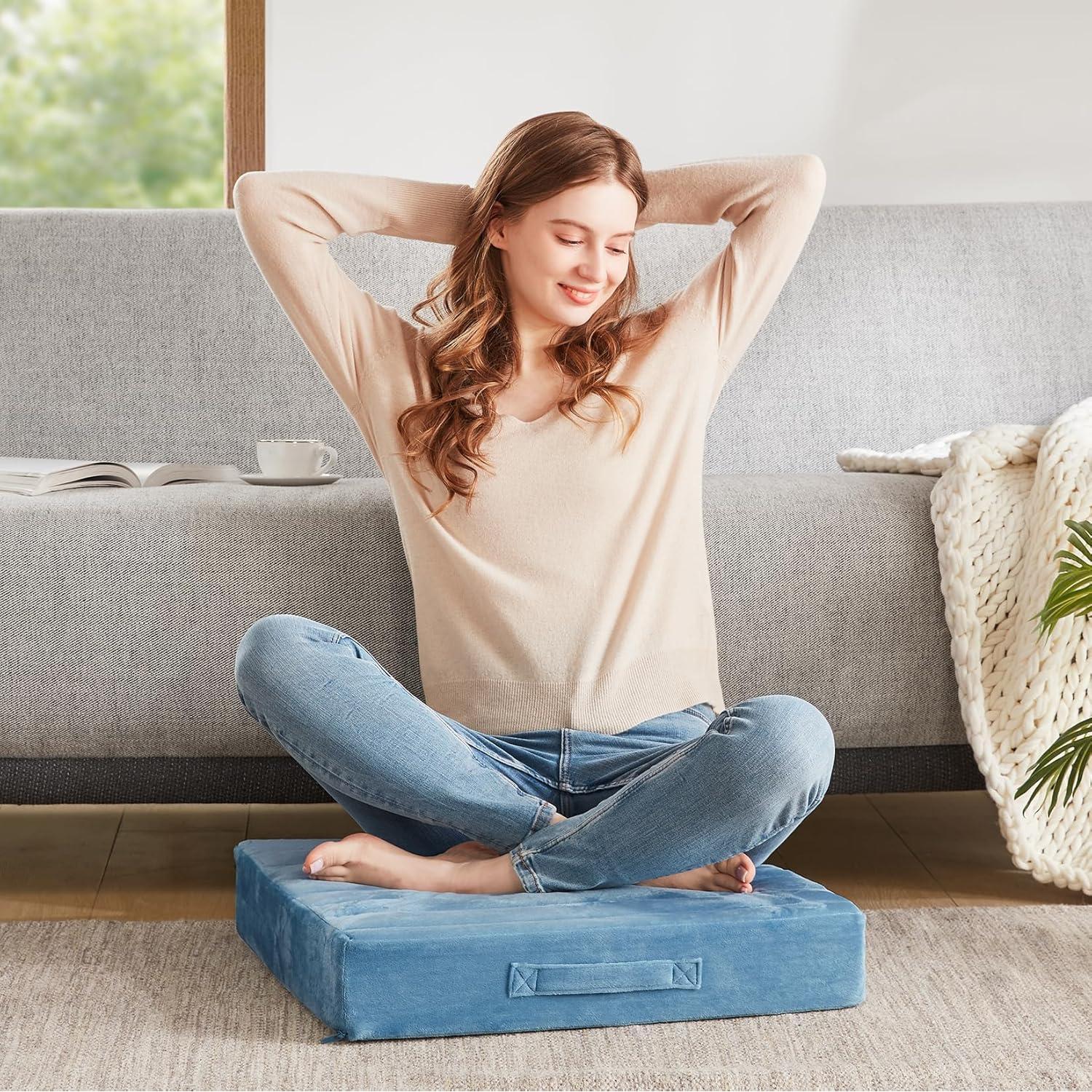 Cojín de Piso Codi 56x56 cm Espuma Alta Densidad Azul