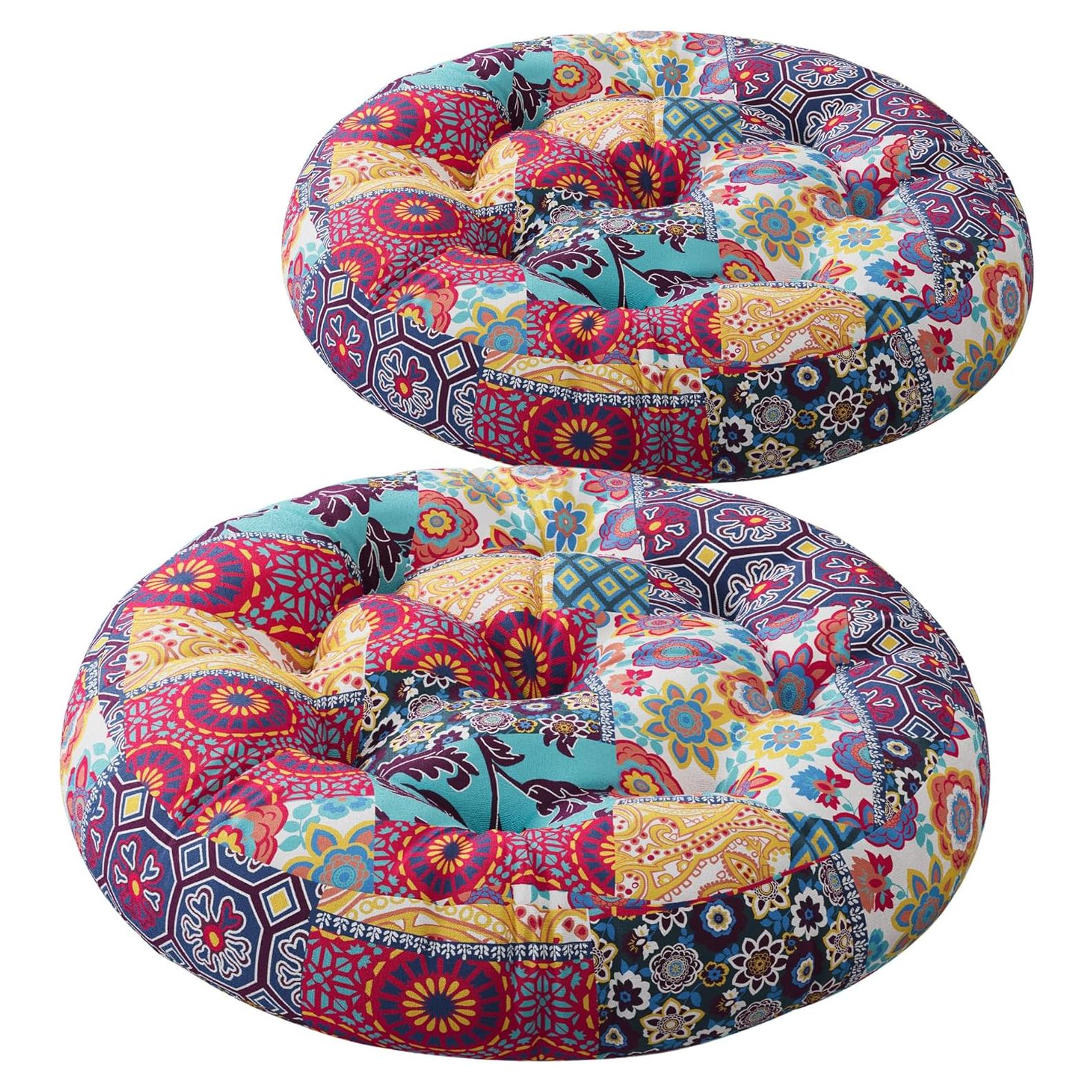 Cojines de Suelo Codi Boho 56 cm - 2 Unidades con Espuma de Memoria