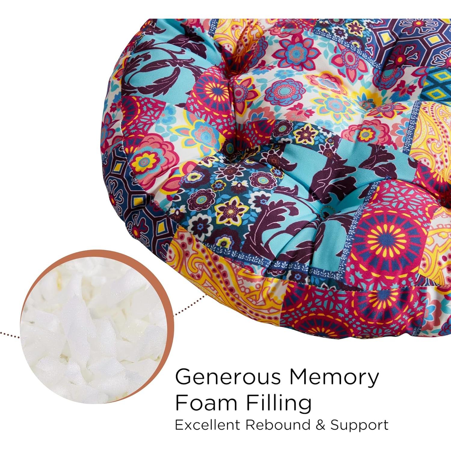 Cojines de Suelo Codi Boho 56 cm - 2 Unidades con Espuma de Memoria