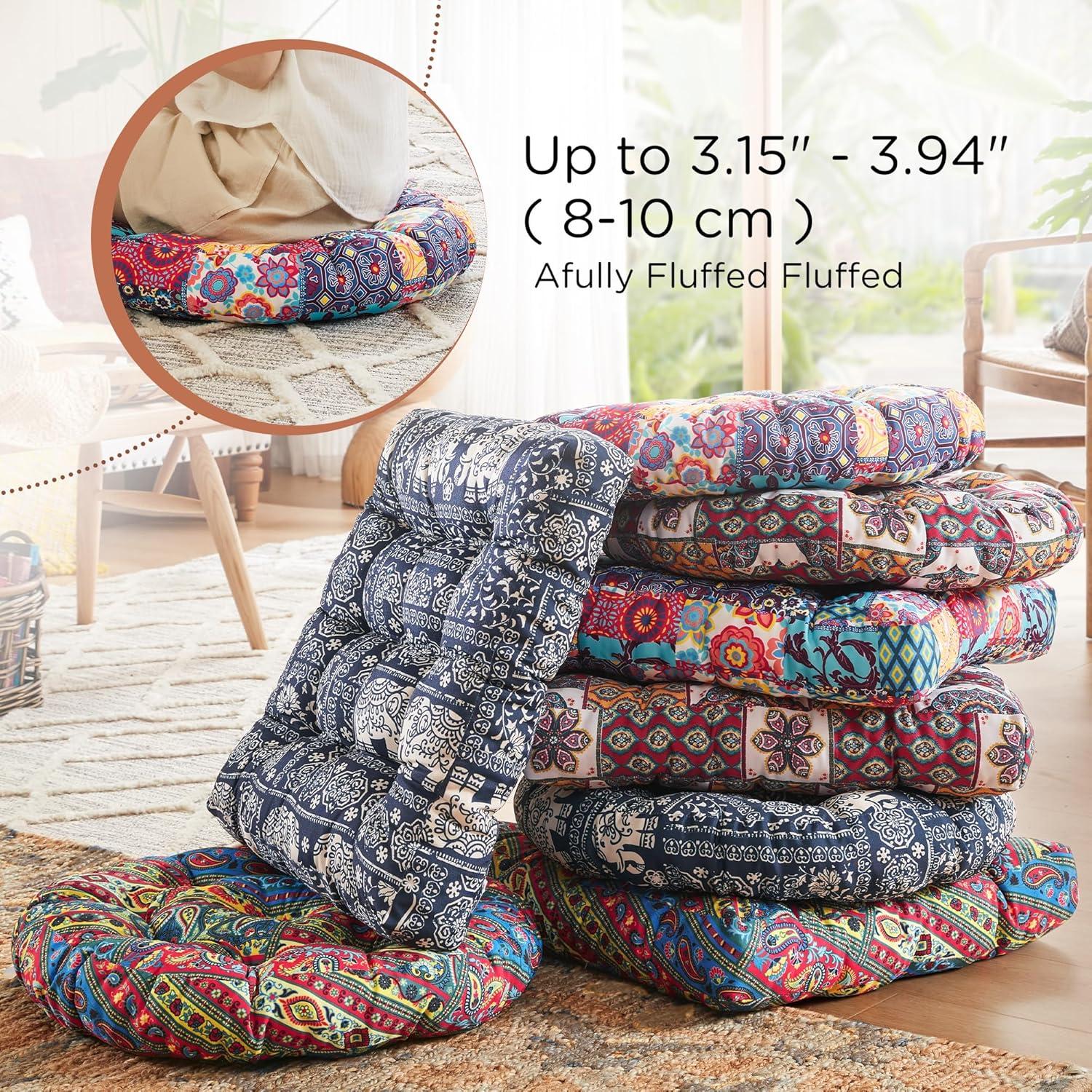 Cojines de Suelo Codi Boho 56 cm - 2 Unidades con Espuma de Memoria