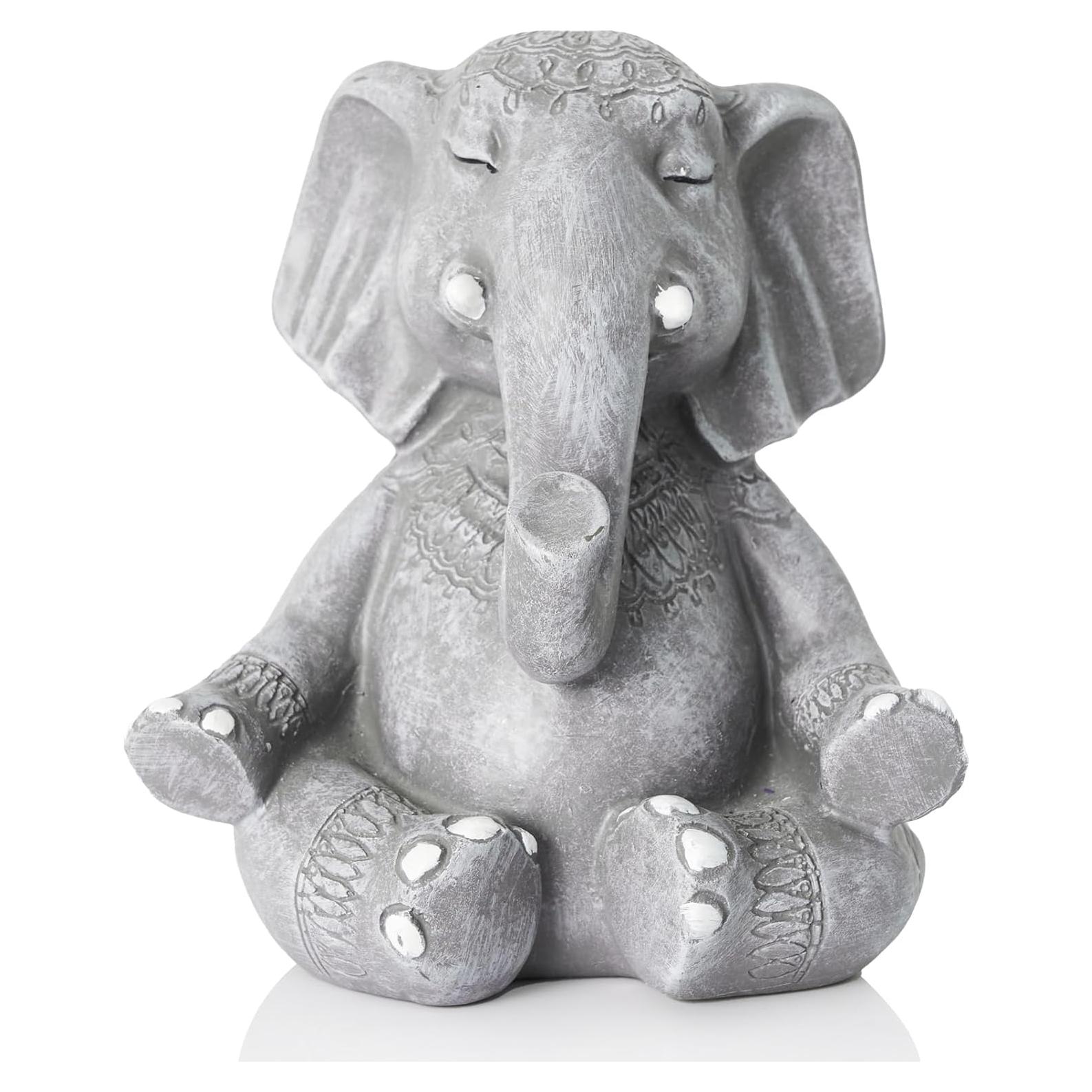Estatua de Elefante Zen AMOIENSIS 13.97 cm Decoración Meditación