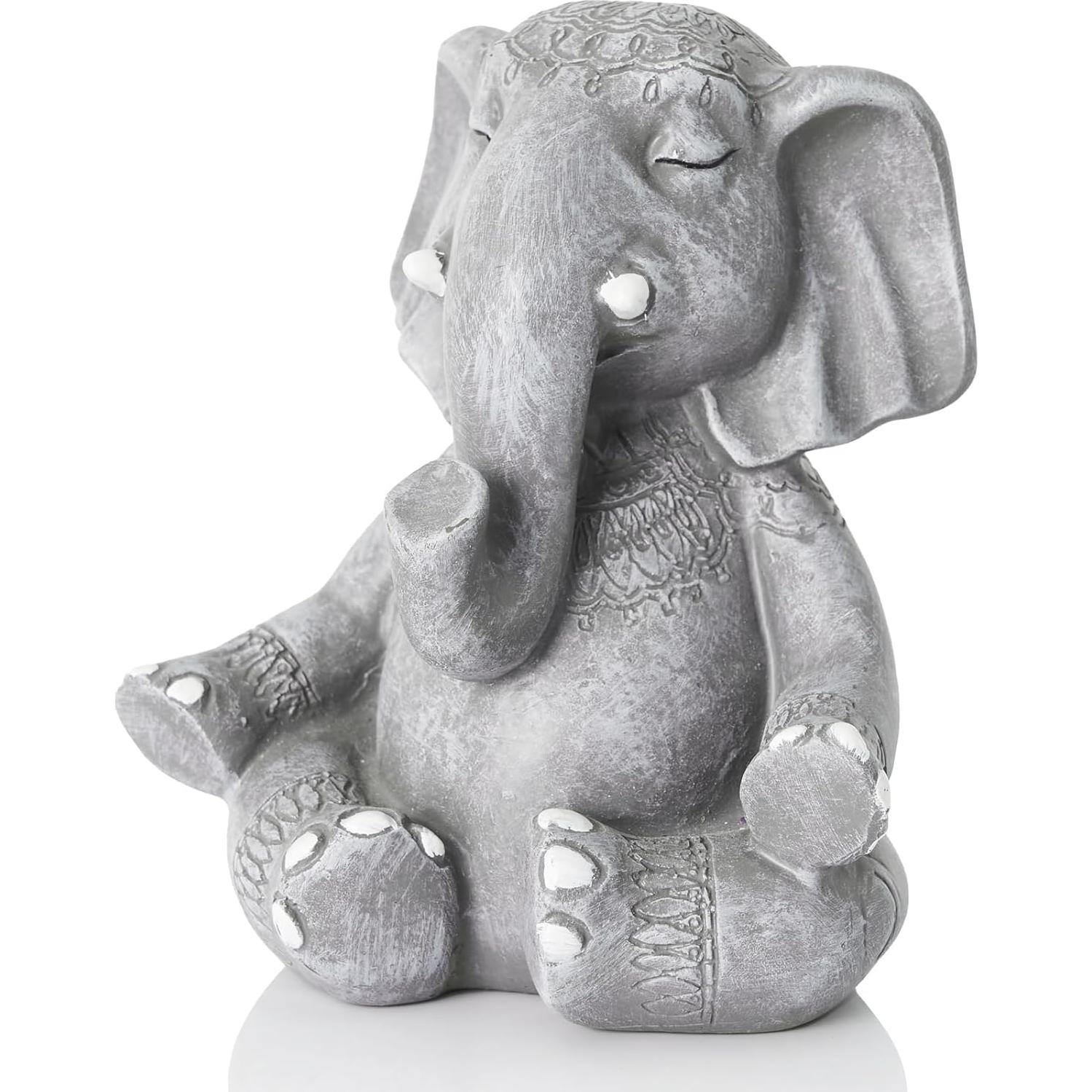 Estatua de Elefante Zen AMOIENSIS 13.97 cm Decoración Meditación