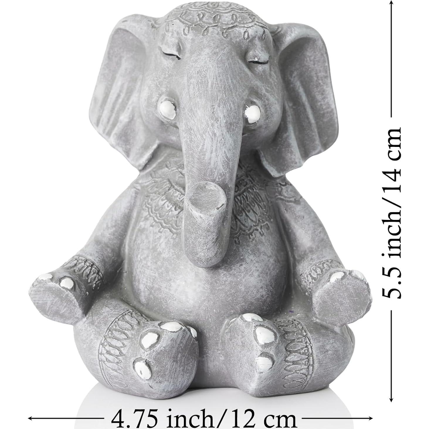 Estatua de Elefante Zen AMOIENSIS 13.97 cm Decoración Meditación