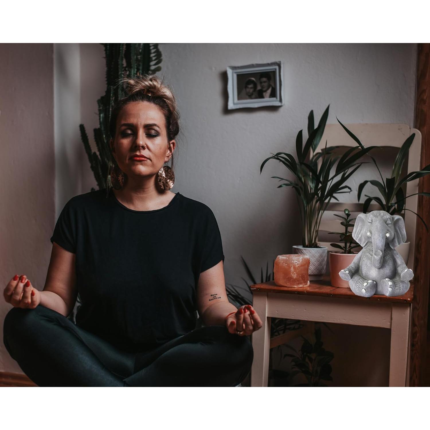 Estatua de Elefante Zen AMOIENSIS 13.97 cm Decoración Meditación