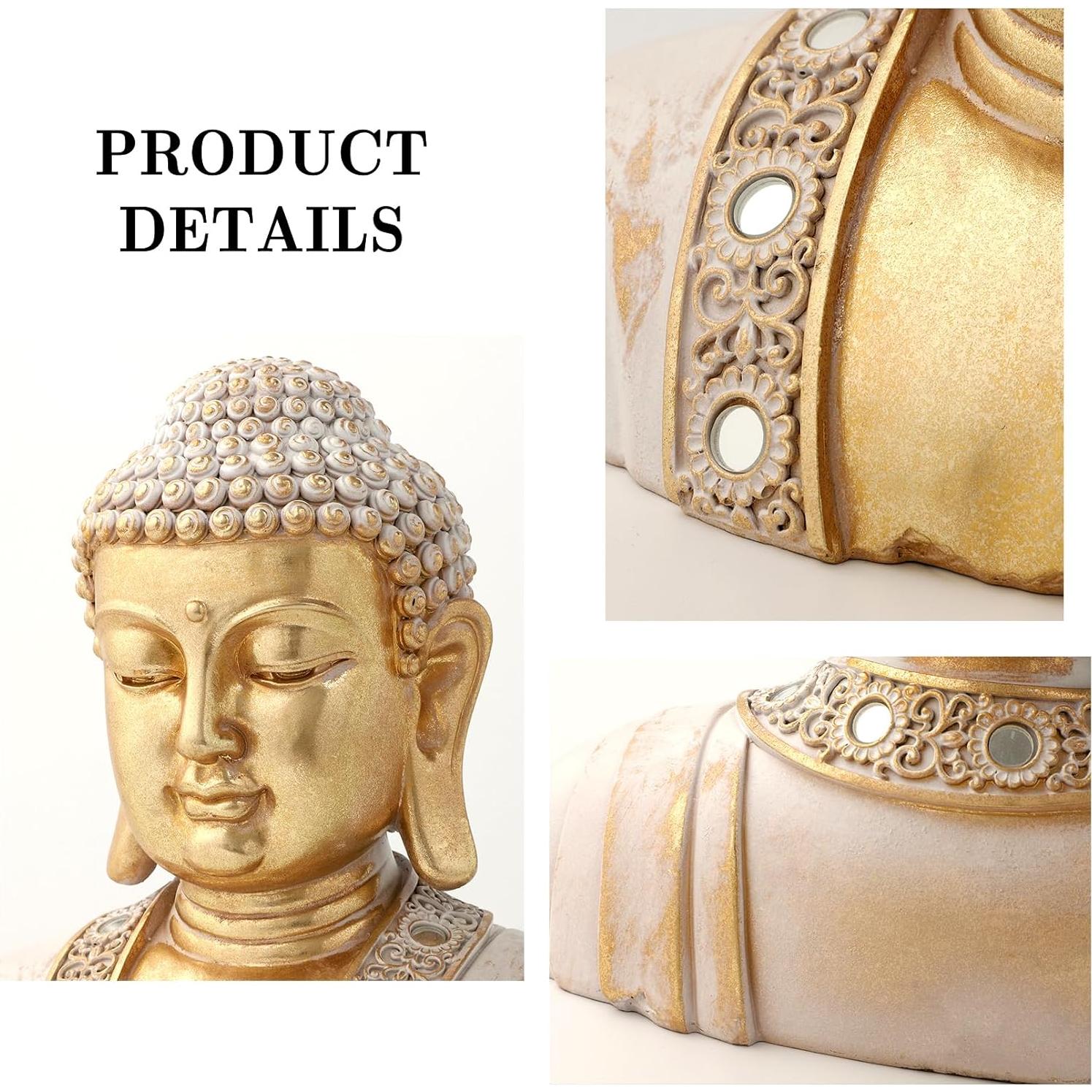 Estatua de Buda Dorada 24.13 cm - Decoración Zen y Meditación