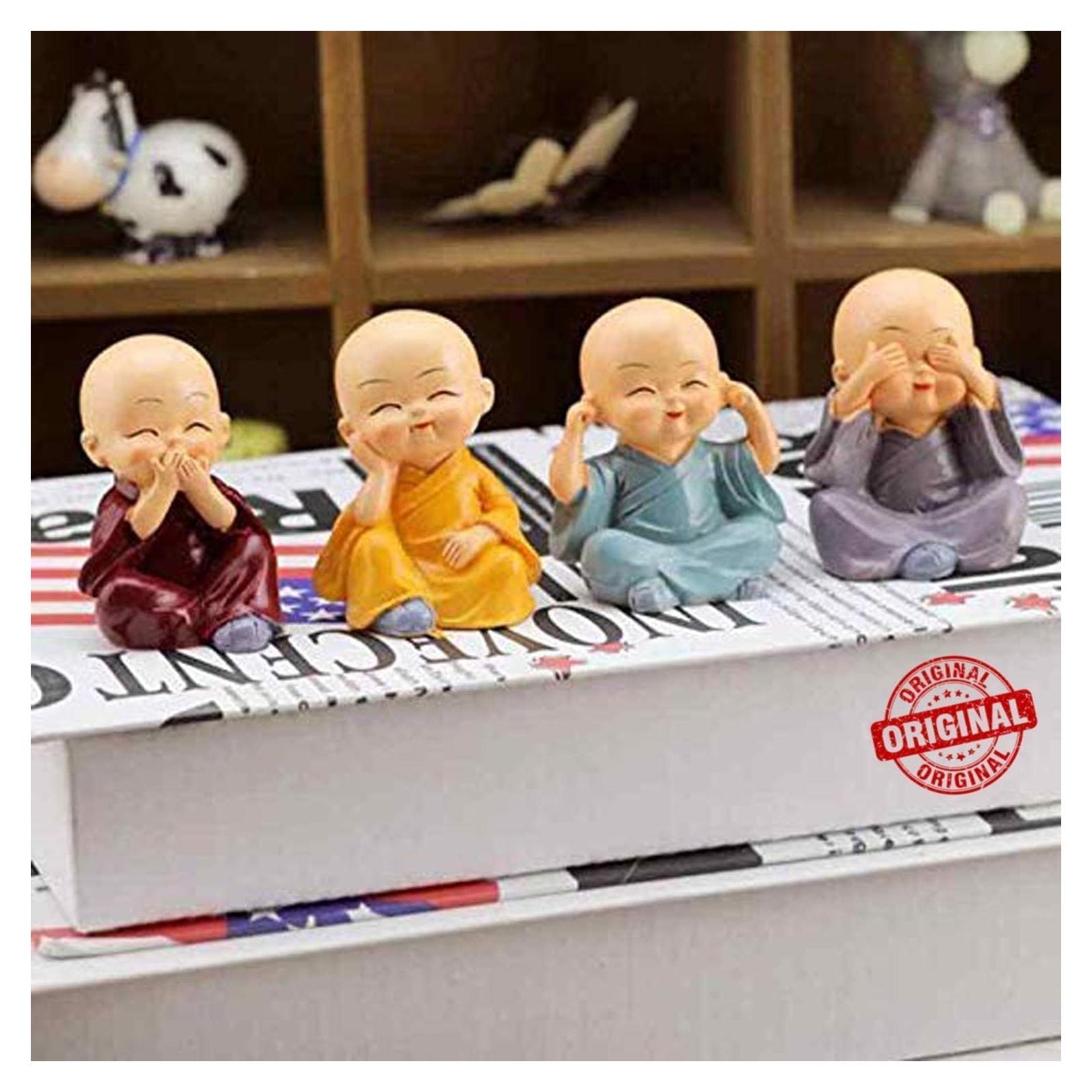 Estatuas de Buda Bebé TIED RIBBONS - 4 Pcs Resina 5.08 cm