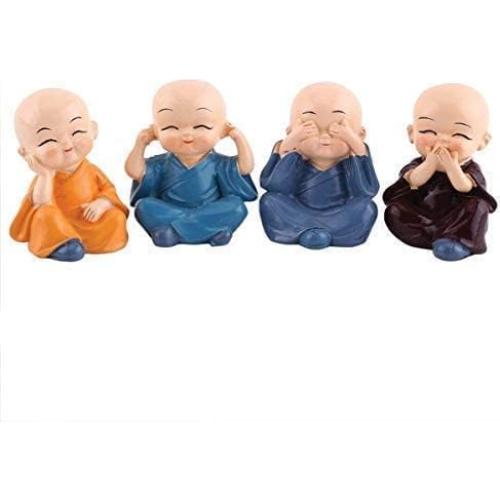 Estatuas de Buda Bebé TIED RIBBONS - 4 Pcs Resina 5.08 cm