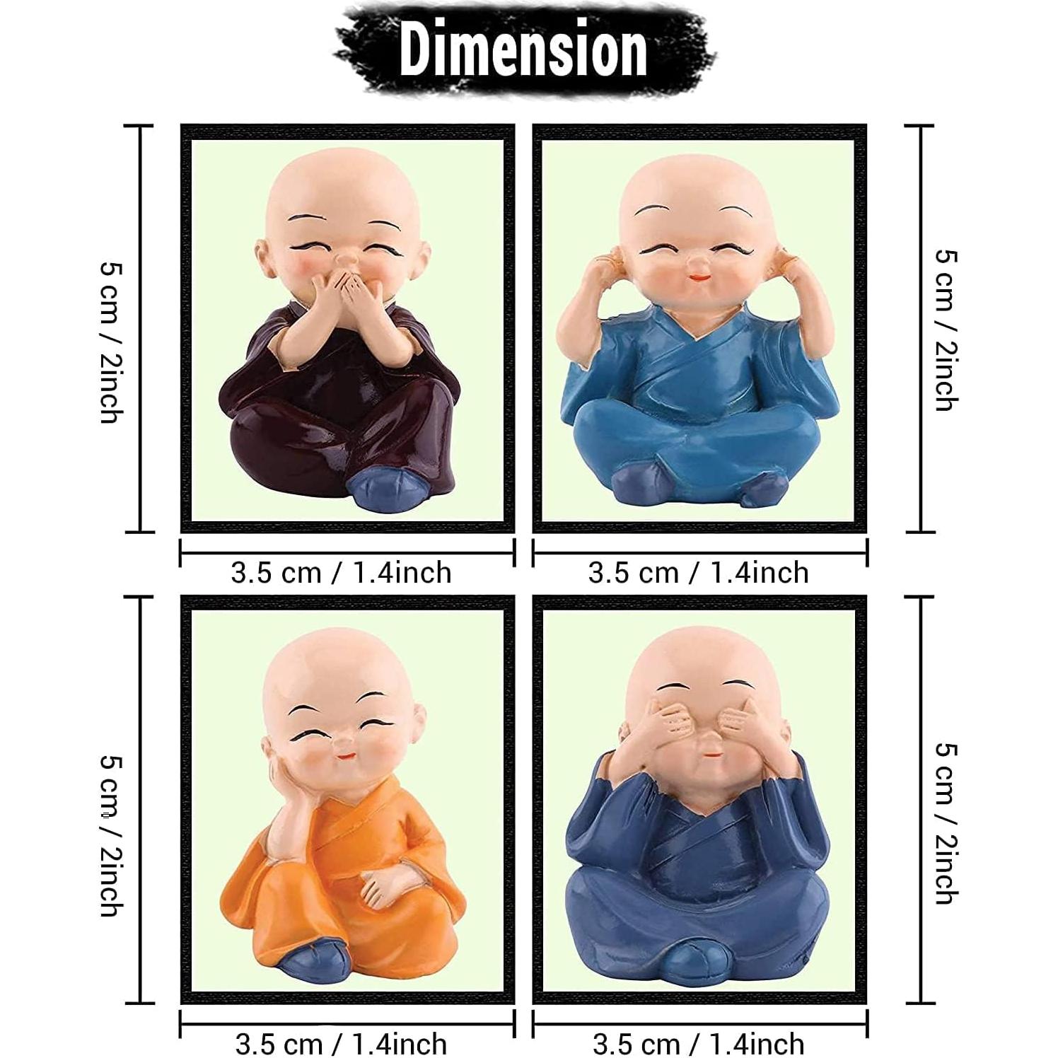 Estatuas de Buda Bebé TIED RIBBONS - 4 Pcs Resina 5.08 cm