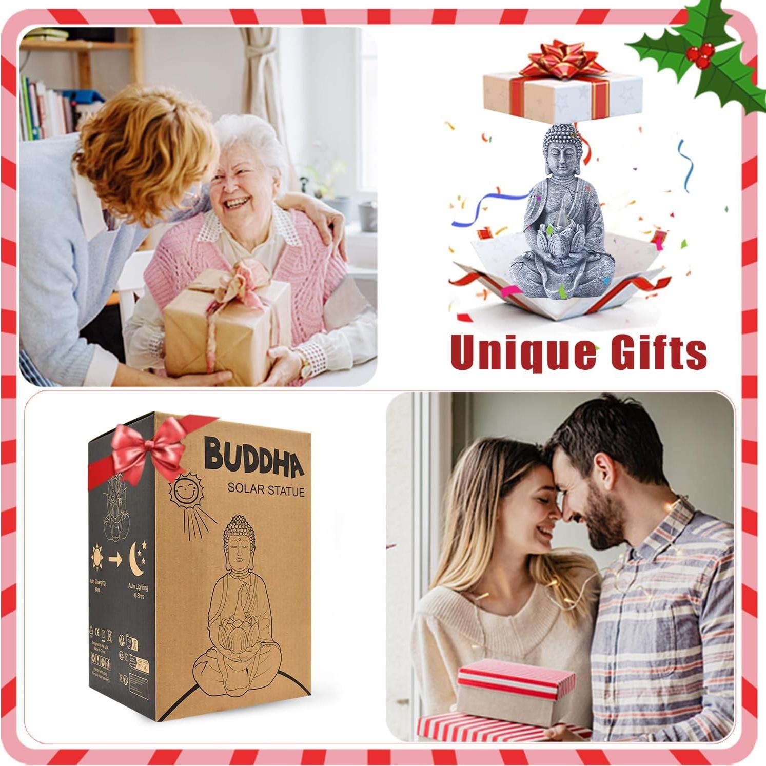 Estatua de Buda Meditador Solar Philodwell 19.6 cm Jardín