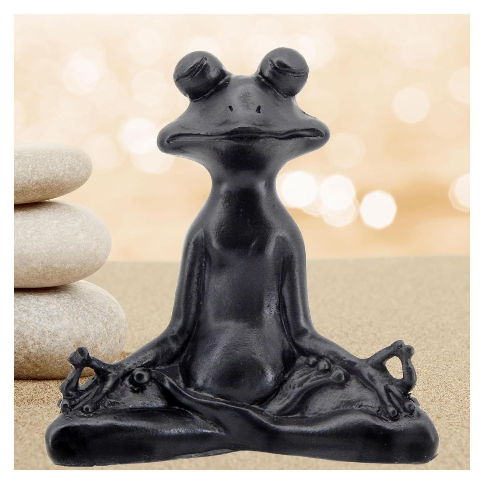 Estatua de Rana Bellaa 23101 Meditación Yoga Zen 15.24 cm