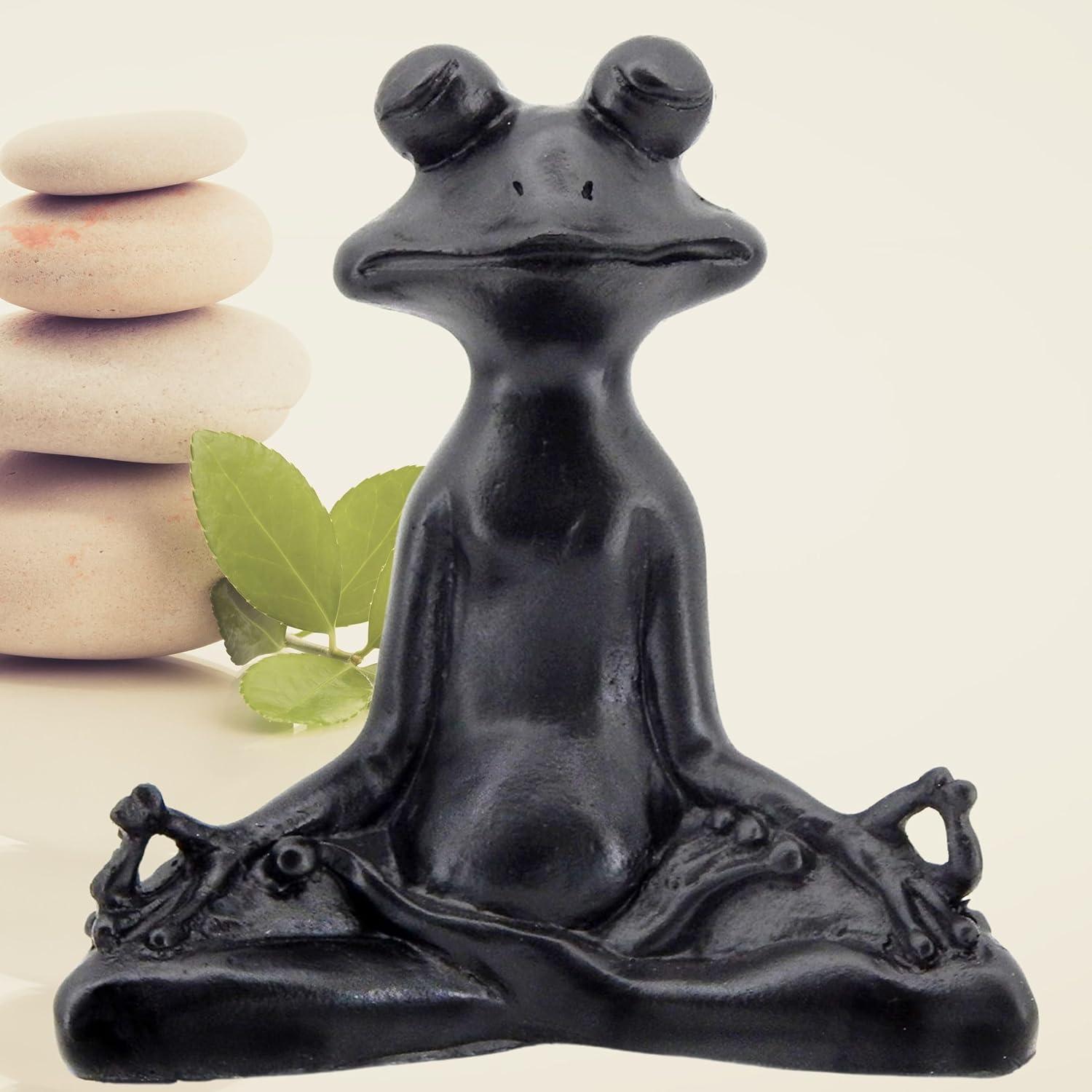 Estatua de Rana Bellaa 23101 Meditación Yoga Zen 15.24 cm