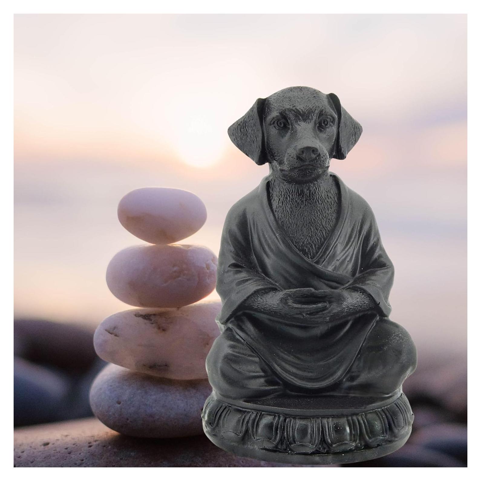 Estatua de Perro Meditador Bellaa 15.24 cm Zen Buda