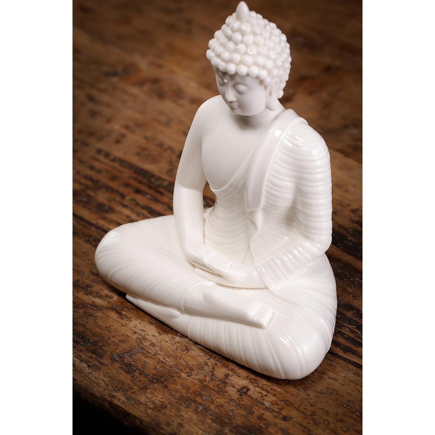 Estatua de Buda de Cerámica Blanca 15.24 cm Qinlang