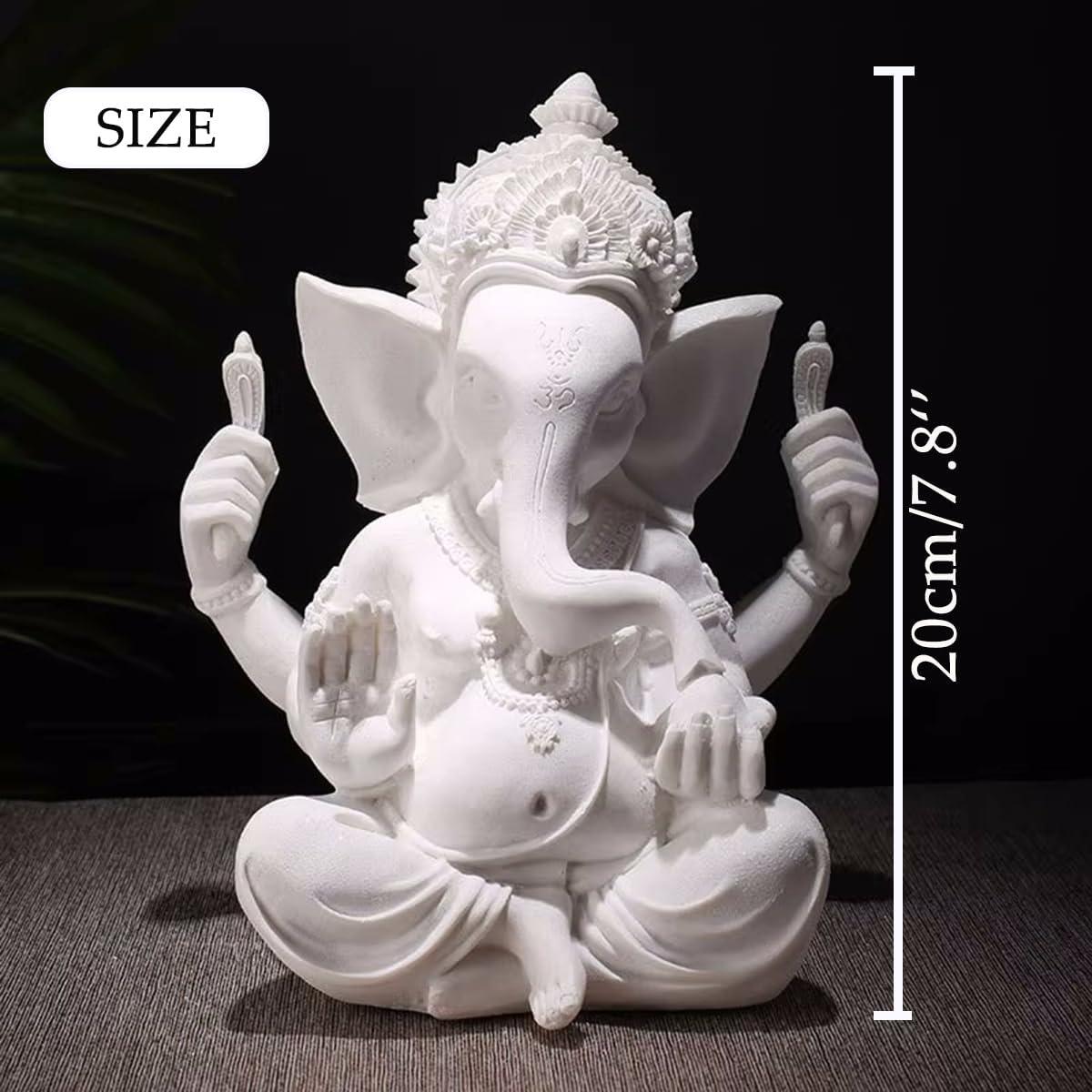 Estatua de Ganesha 20 cm Yahu Lando - Decoración Hindú Blanca