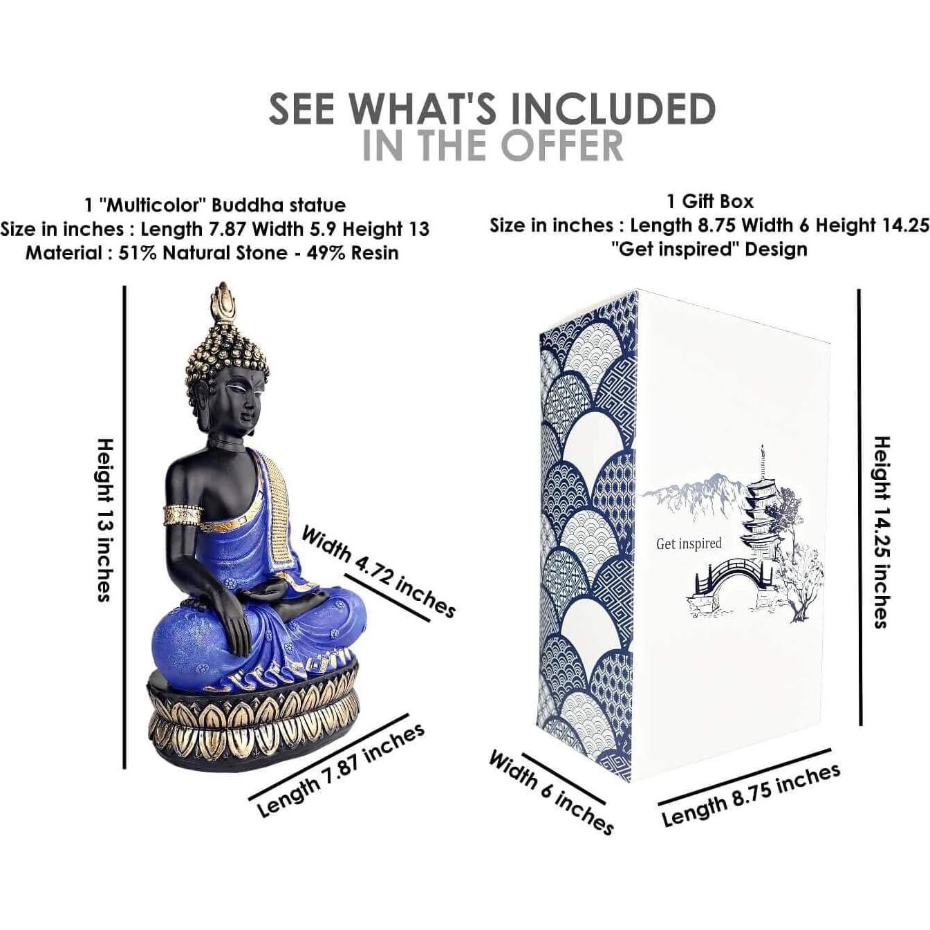 Estatua de Buda 25DOL - 33 cm Hecha a Mano en Poliresina