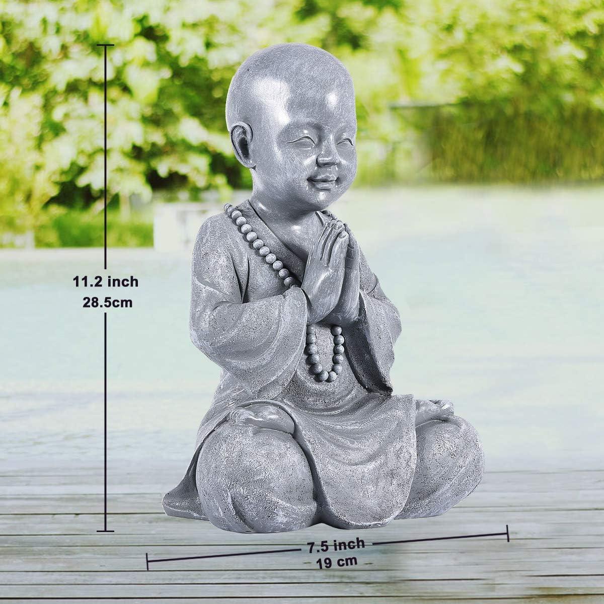 Estatua de Buda Meditante Goodeco - Jardín Zen 28.5cm Gris