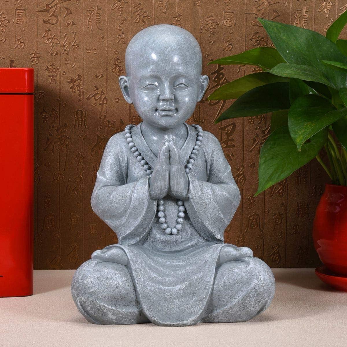 Estatua de Buda Meditante Goodeco - Jardín Zen 28.5cm Gris
