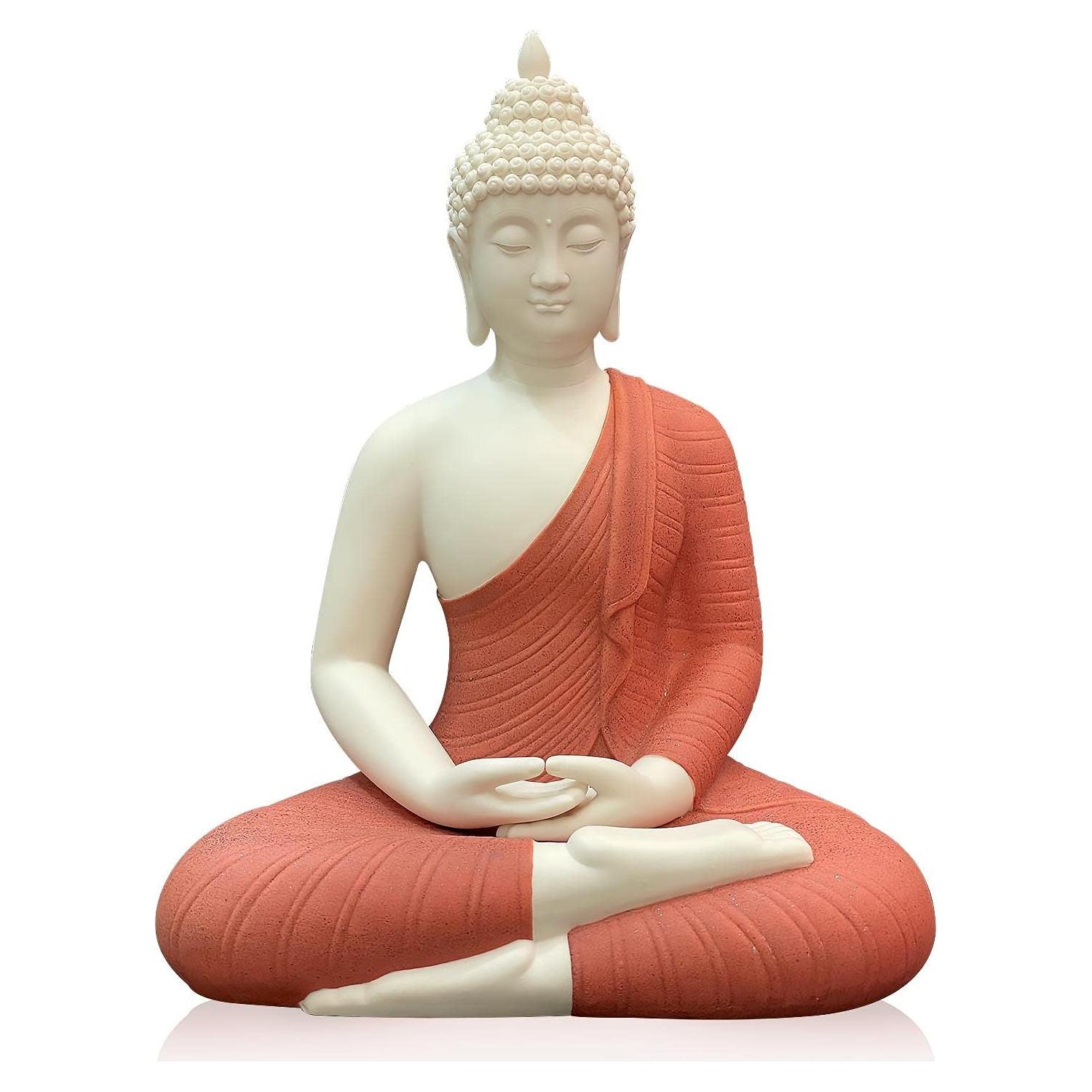 Estatua de Buda de Cerámica 30 cm Houlu Roja Meditador