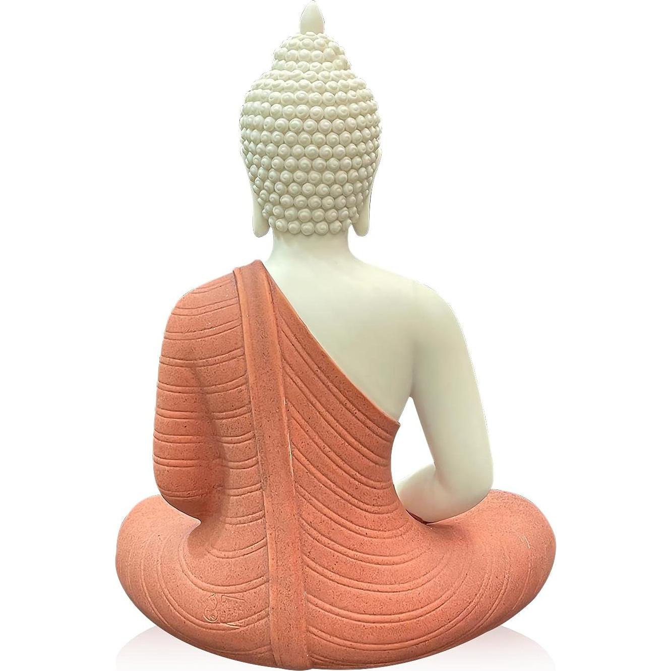 Estatua de Buda de Cerámica 30 cm Houlu Roja Meditador