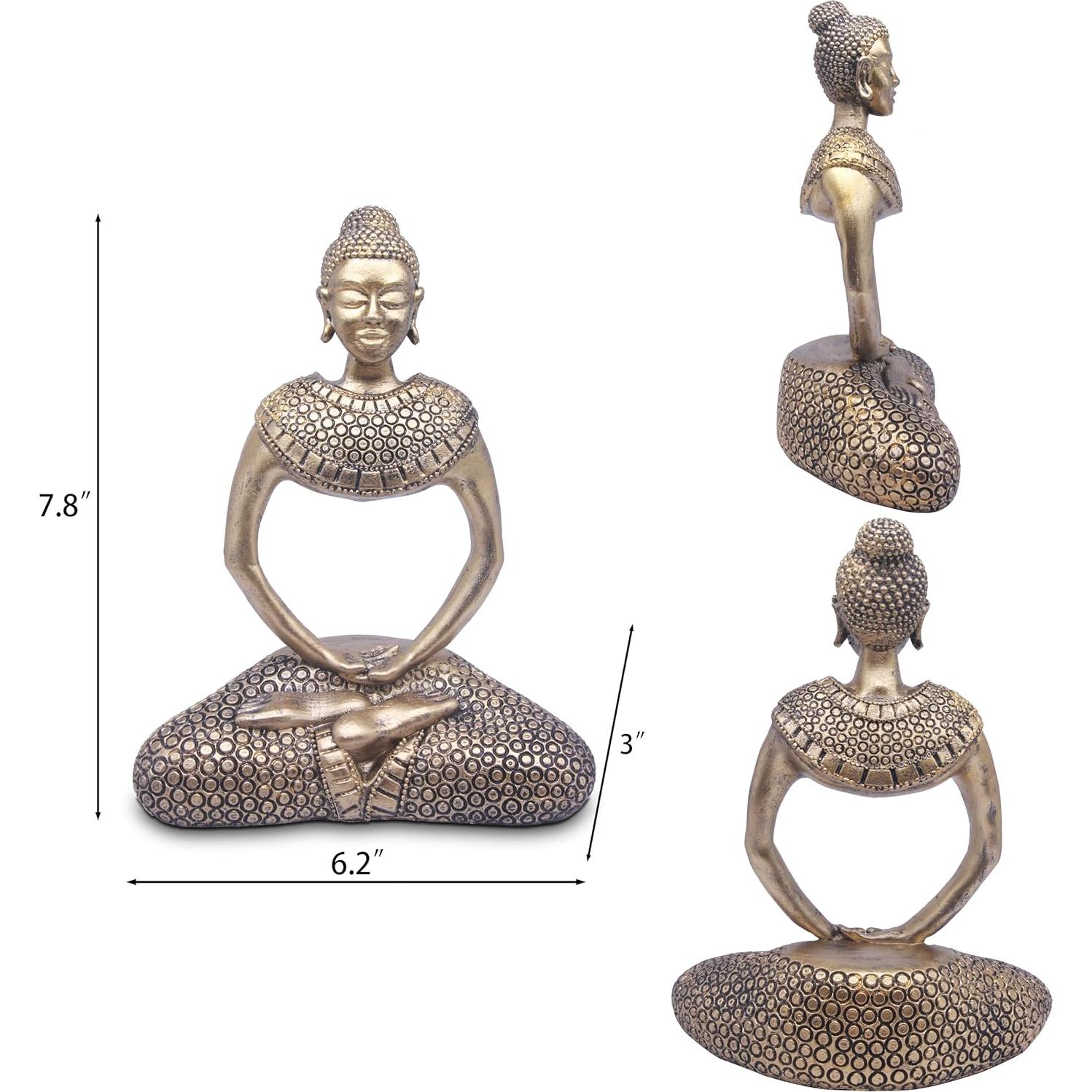 Estatua de Buda de bronce HCCMLOVE 19.81 cm decoración hogar