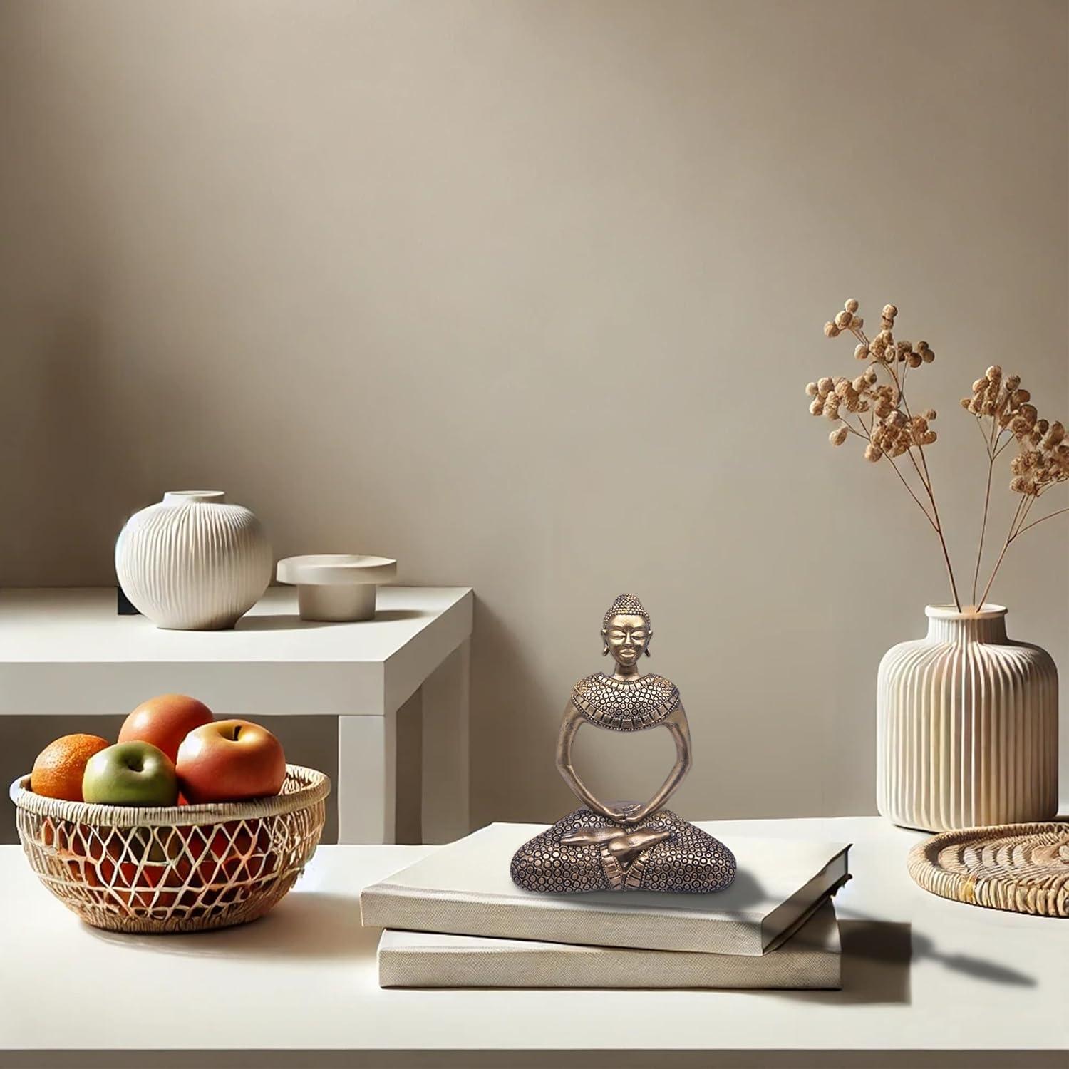 Estatua de Buda de bronce HCCMLOVE 19.81 cm decoración hogar