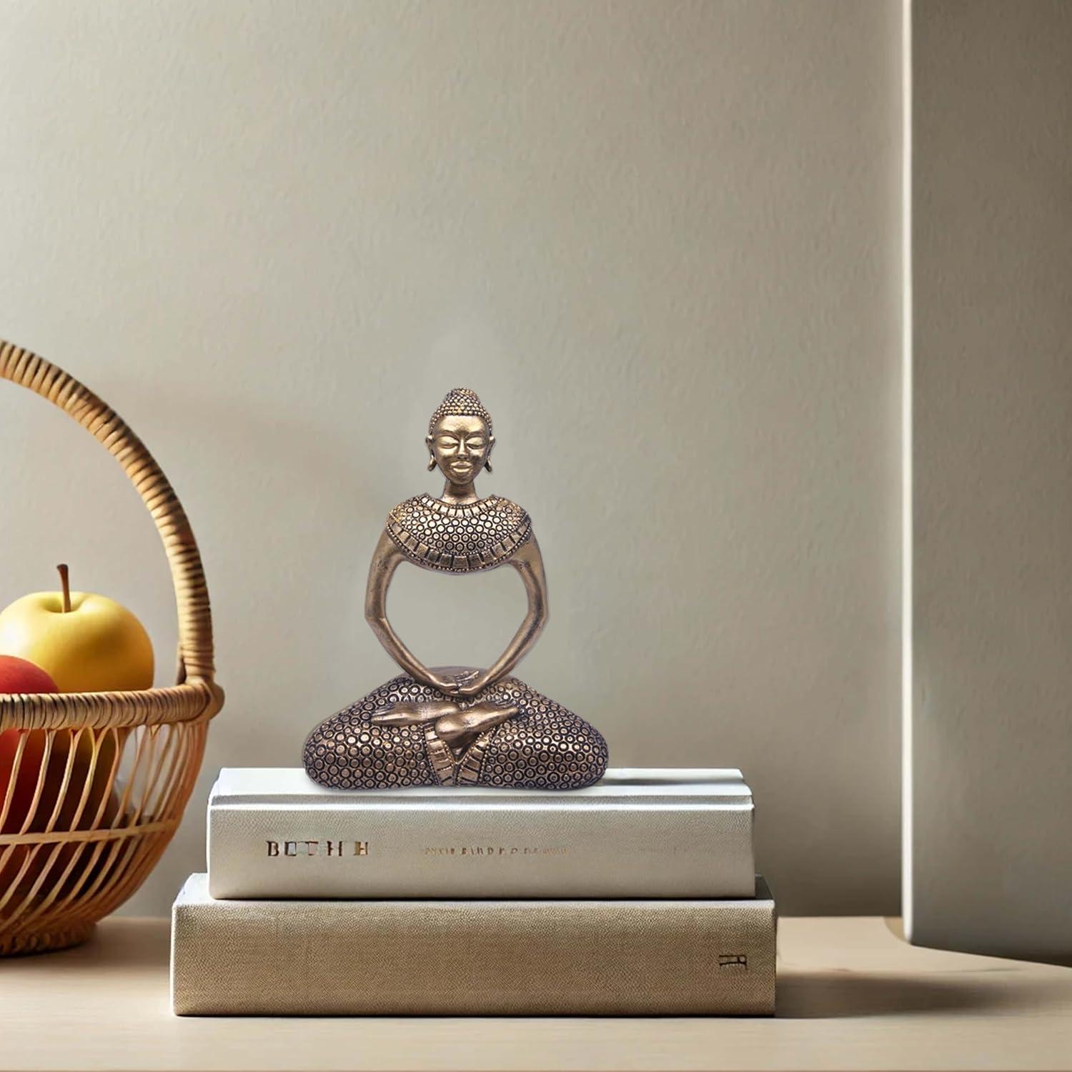 Estatua de Buda de bronce HCCMLOVE 19.81 cm decoración hogar