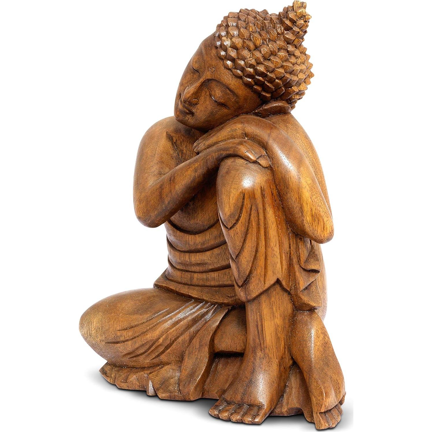 Estatua Buda Durmiente G6 Collection 21.6 cm Madera Tallada