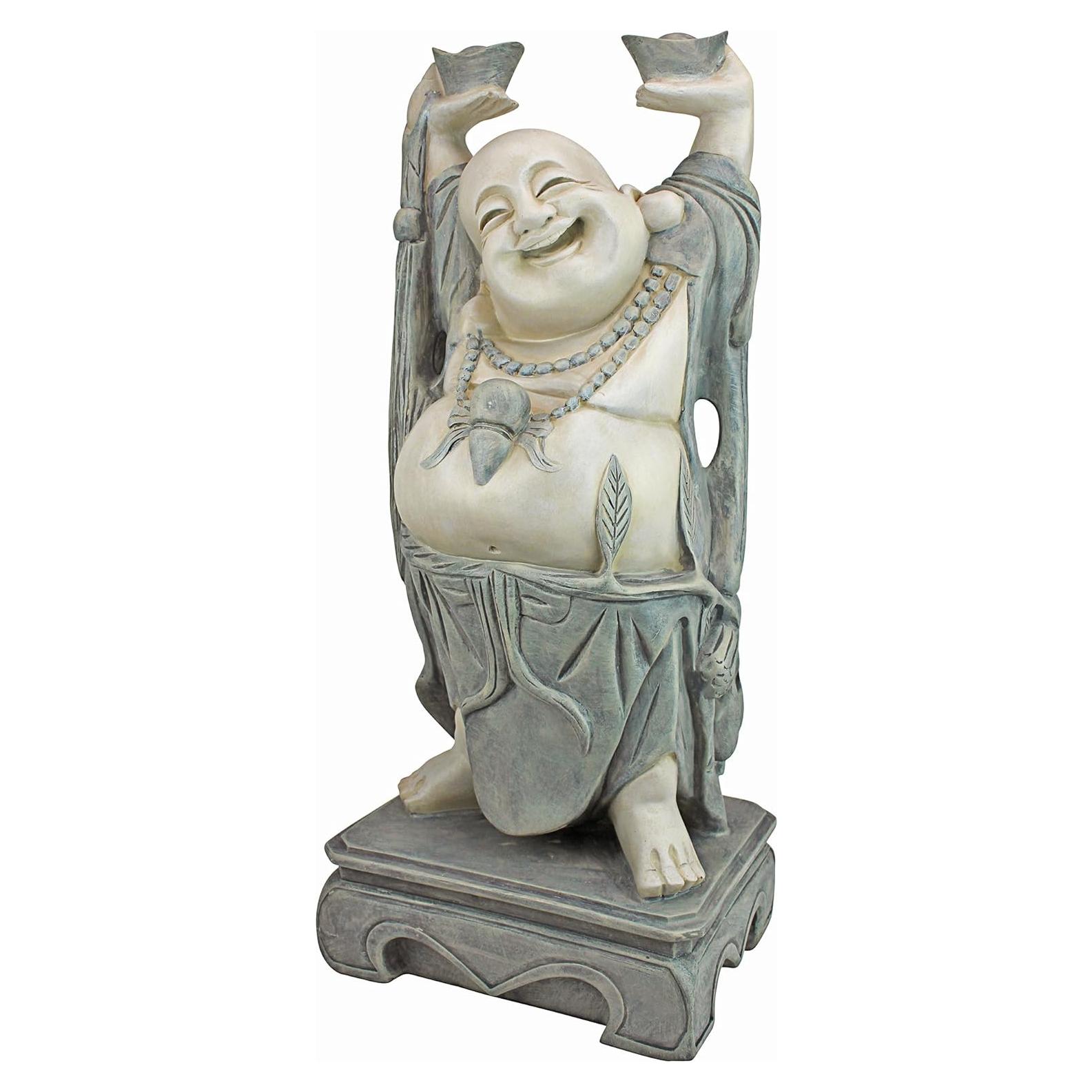 Estatua Buda Risueño Jolly Hotei Design Toscano 66cm Resina