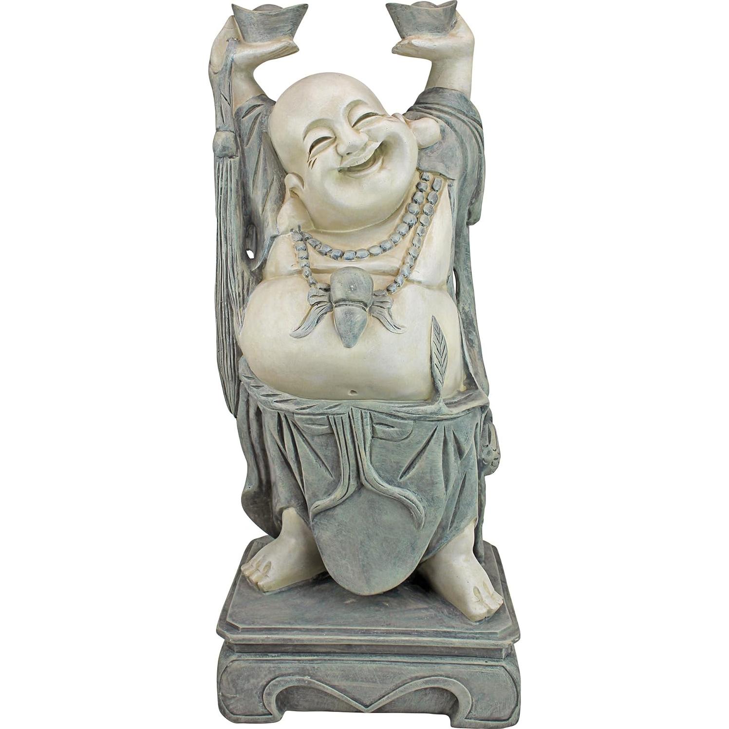 Estatua Buda Risueño Jolly Hotei Design Toscano 66cm Resina