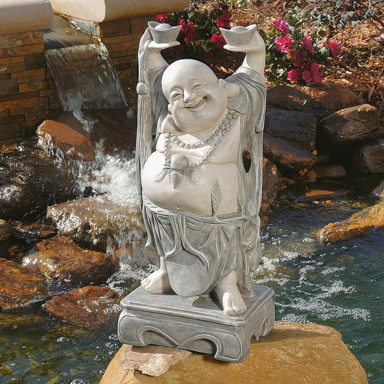 Estatua Buda Risueño Jolly Hotei Design Toscano 66cm Resina