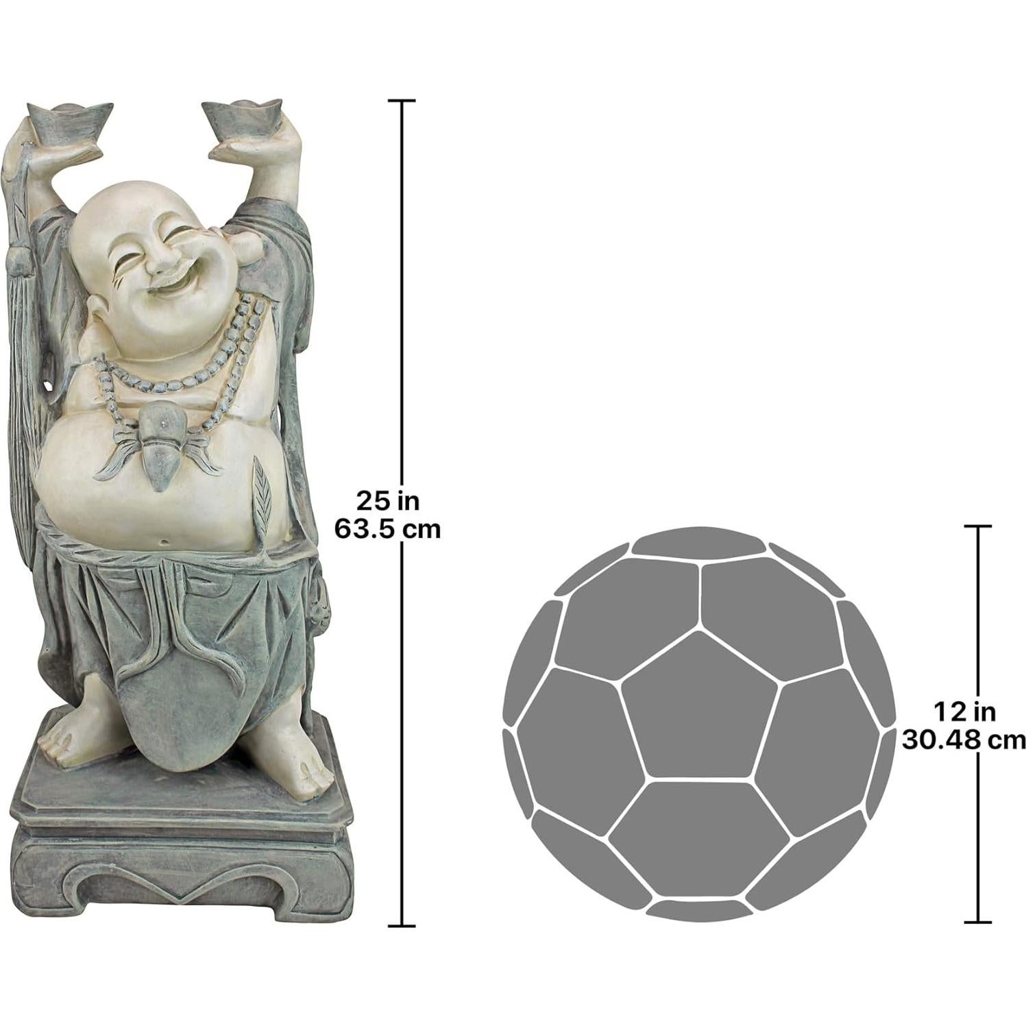 Estatua Buda Risueño Jolly Hotei Design Toscano 66cm Resina