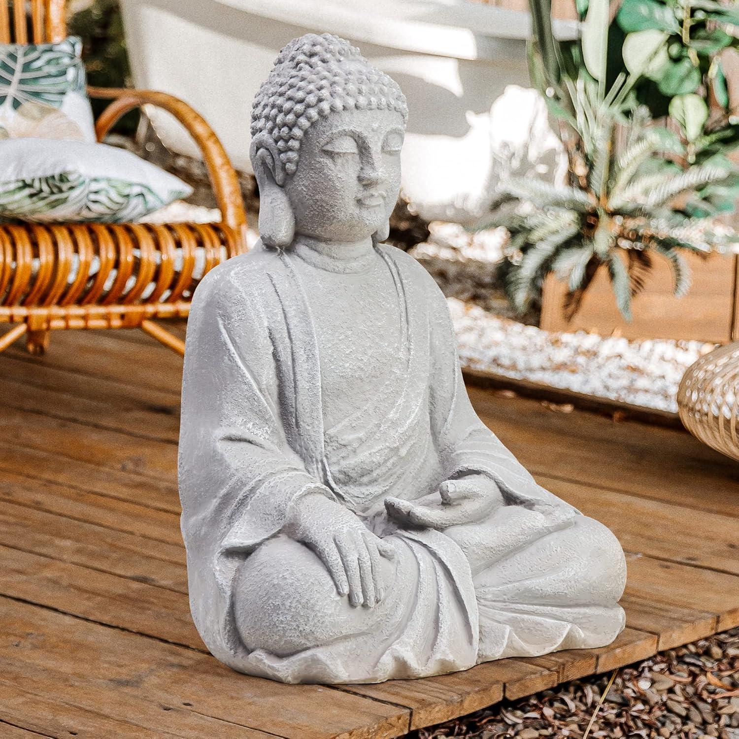 Estatua de Buda TOETOL 50.8 cm Decoración Zen Jardín Exterior