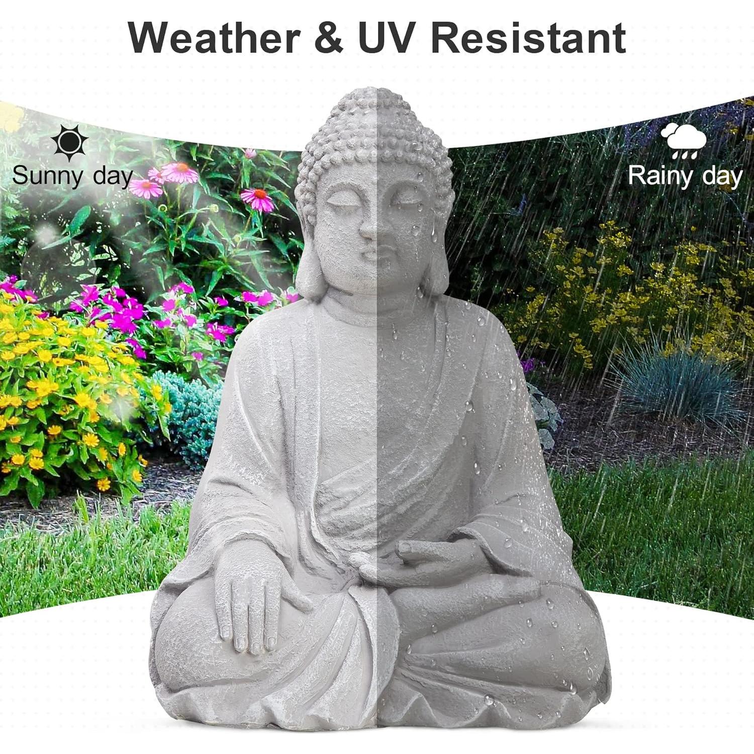 Estatua de Buda TOETOL 50.8 cm Decoración Zen Jardín Exterior