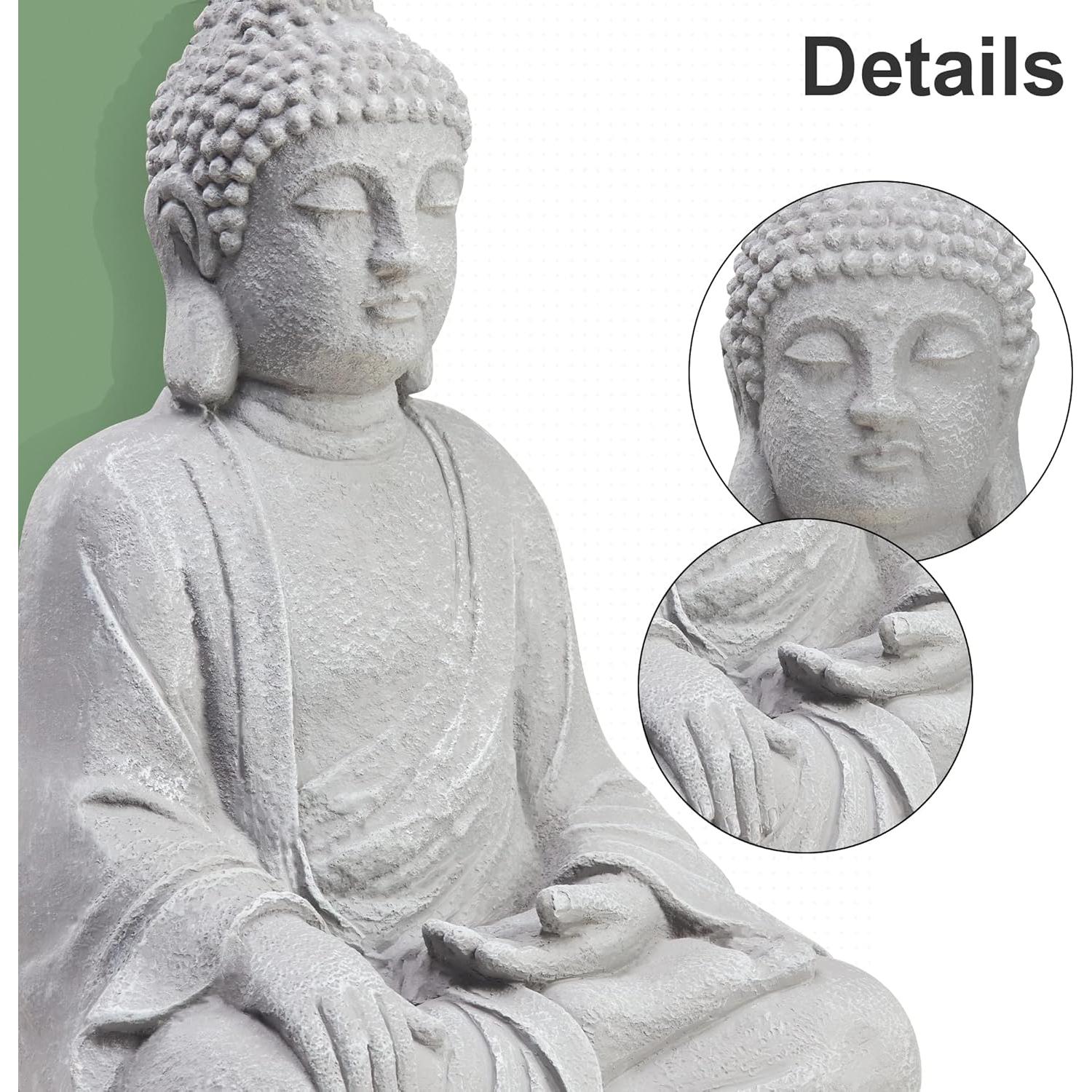 Estatua de Buda TOETOL 50.8 cm Decoración Zen Jardín Exterior