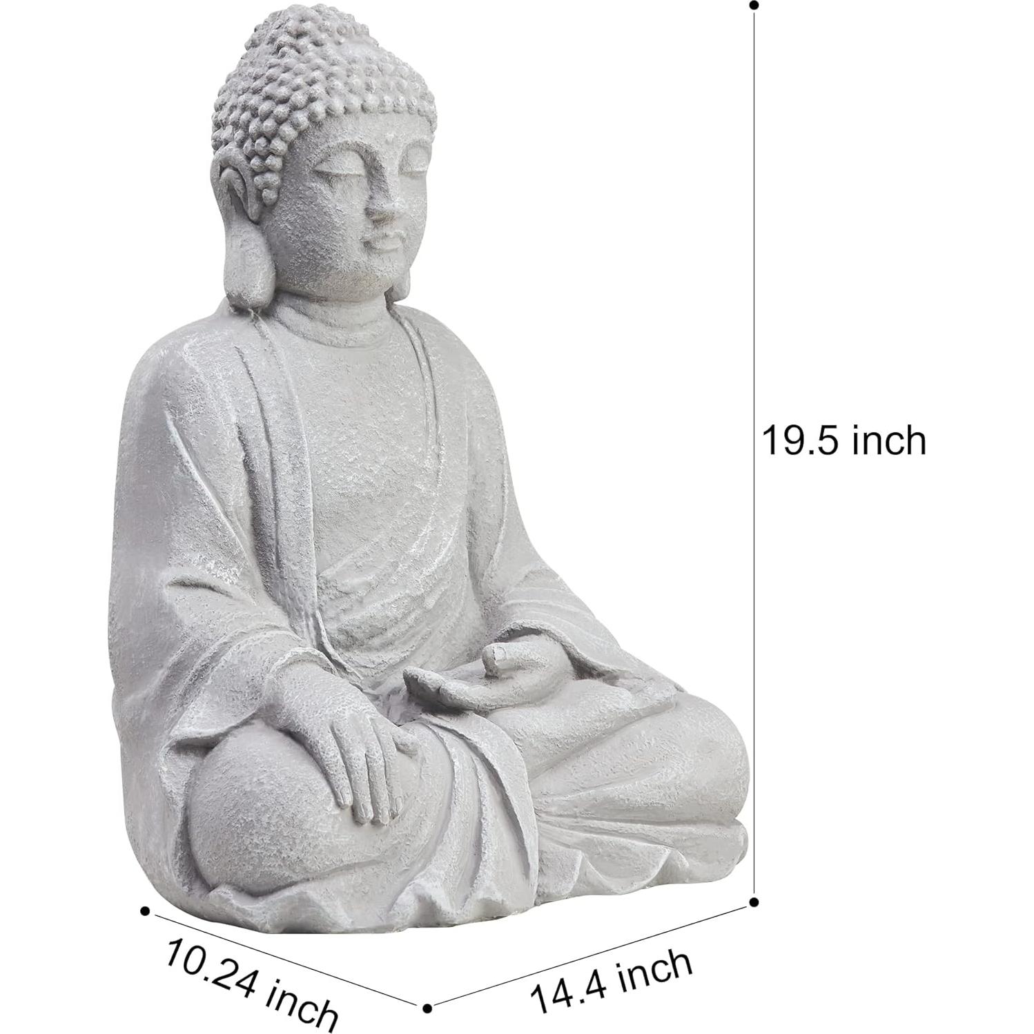 Estatua de Buda TOETOL 50.8 cm Decoración Zen Jardín Exterior