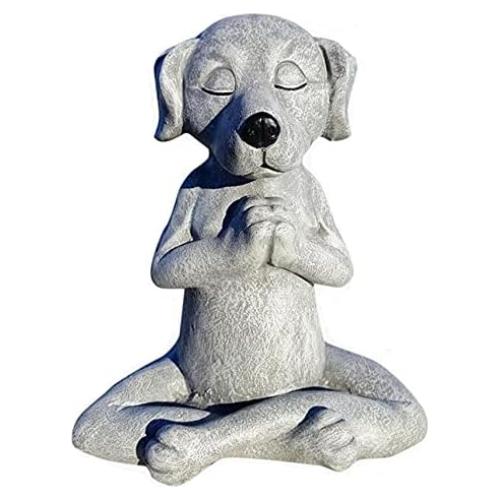 Estatua de Perro Meditador EatingBiting 9.3x8x12cm Resina Gris