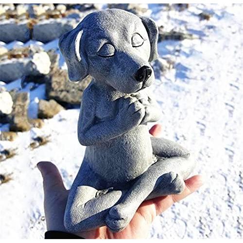 Estatua de Perro Meditador EatingBiting 9.3x8x12cm Resina Gris