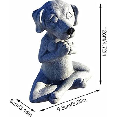 Estatua de Perro Meditador EatingBiting 9.3x8x12cm Resina Gris